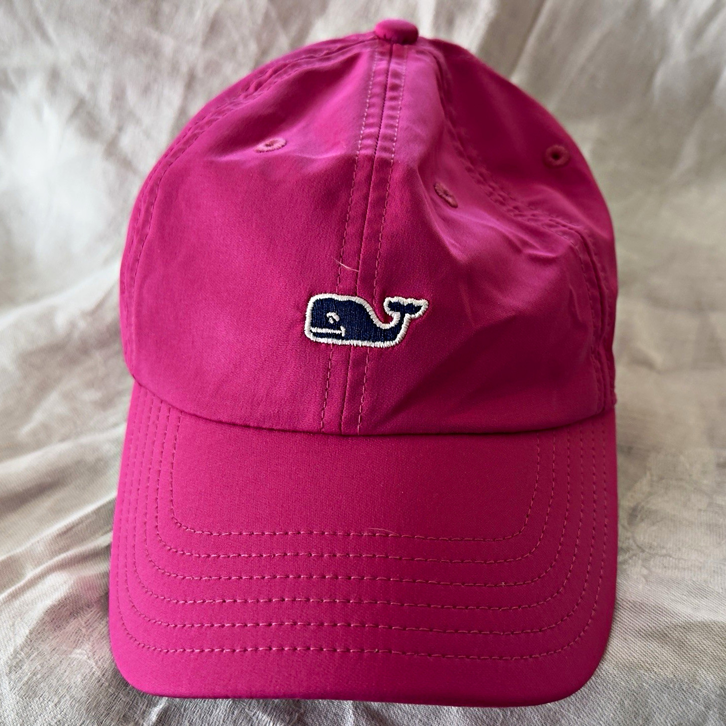 Vineyard Vines Pink Sports Whale Logo Embroidered Adjustable Cap Women