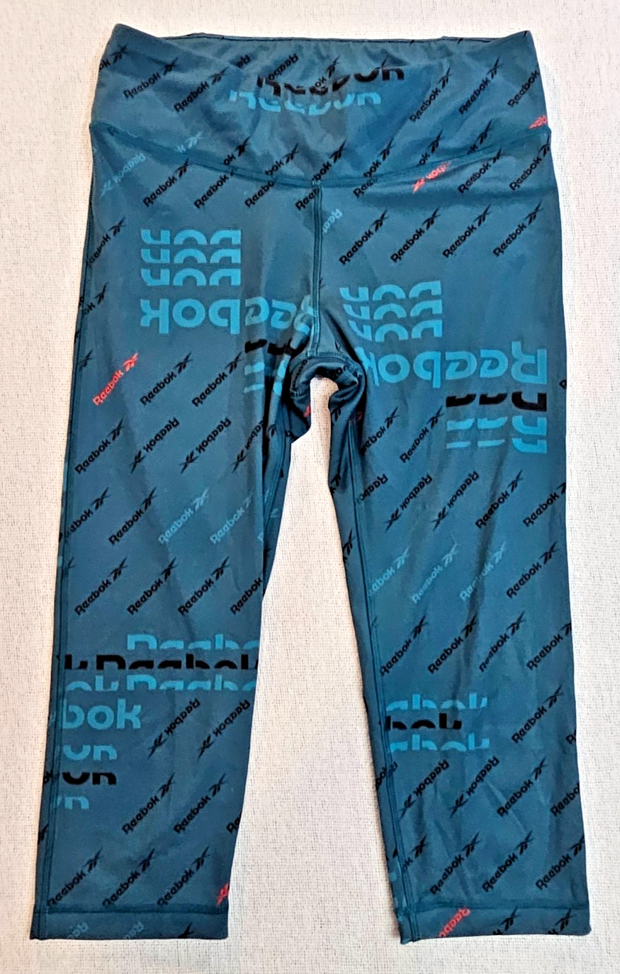 Leggings Green Cropped Speedwick Women’s Med Waist 30 to 32 In By Reebok