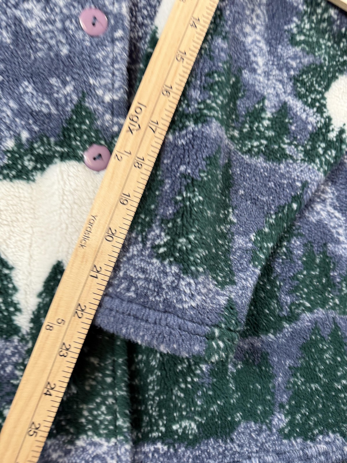 Vintage CDS Sweater Womens Medium Fleece Mountain Forest All Over Made USA 90s