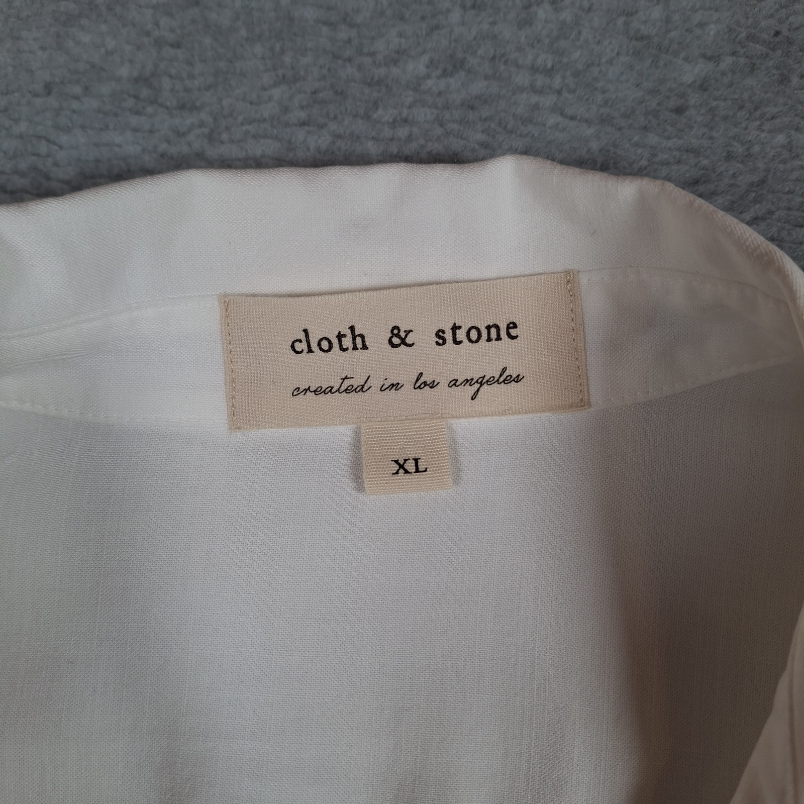 Cloth & Stone Anthropologie Hidden Button Up Blouse XL White Braid Trim Lyocell