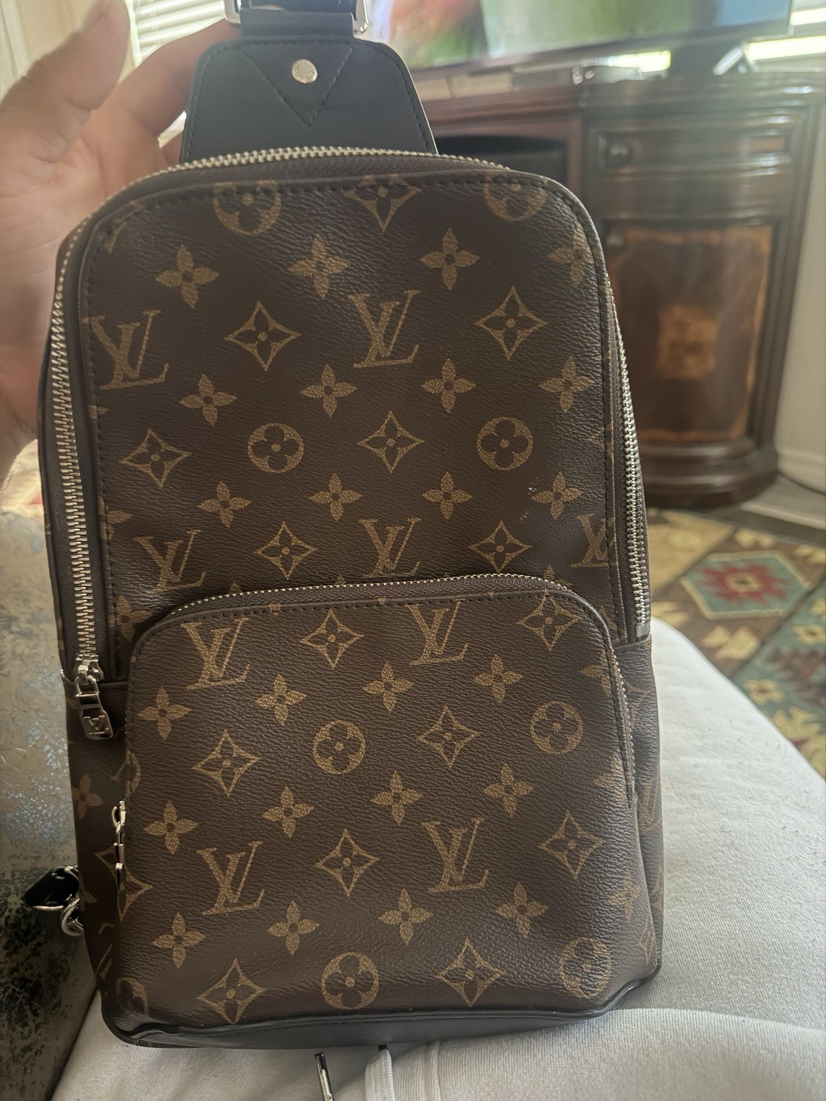 Louis Vuitton Monogram Palm Springs Mini Backpack Brown Zip Closure
