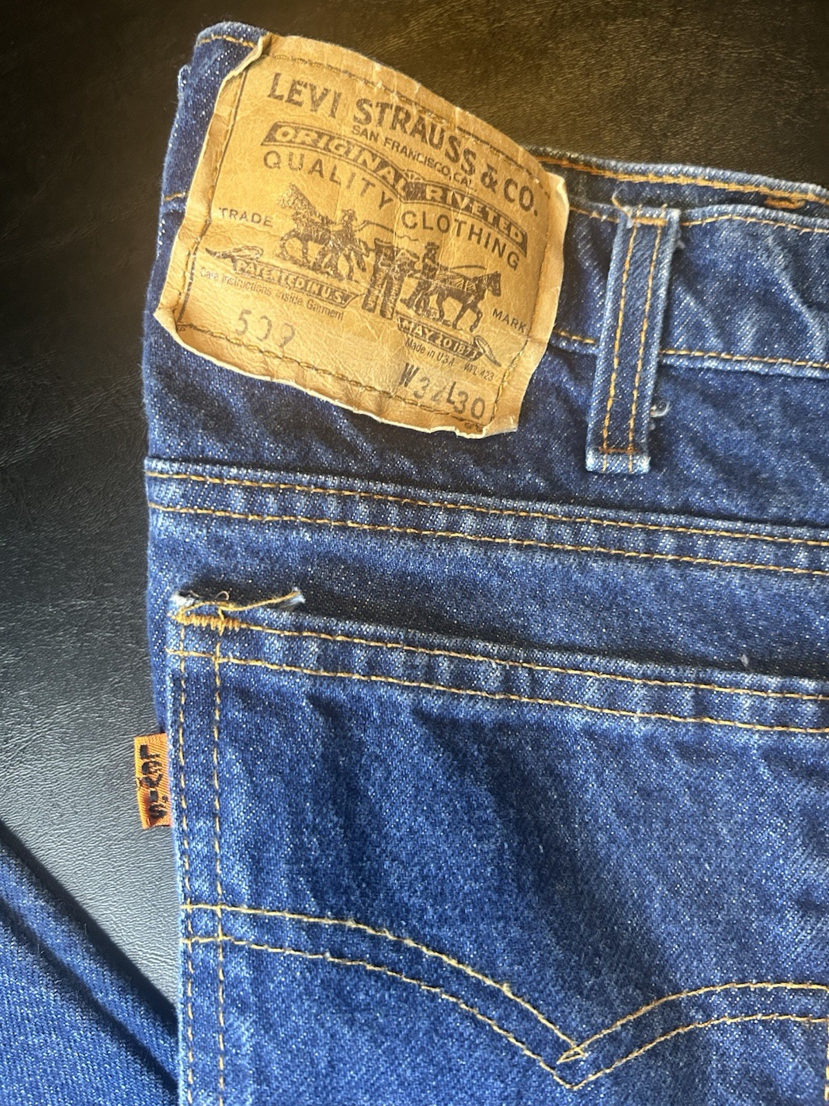 Vintage Levi’s 509 Orange Tab Straight Leg Denim Jeans Made in USA 34×30