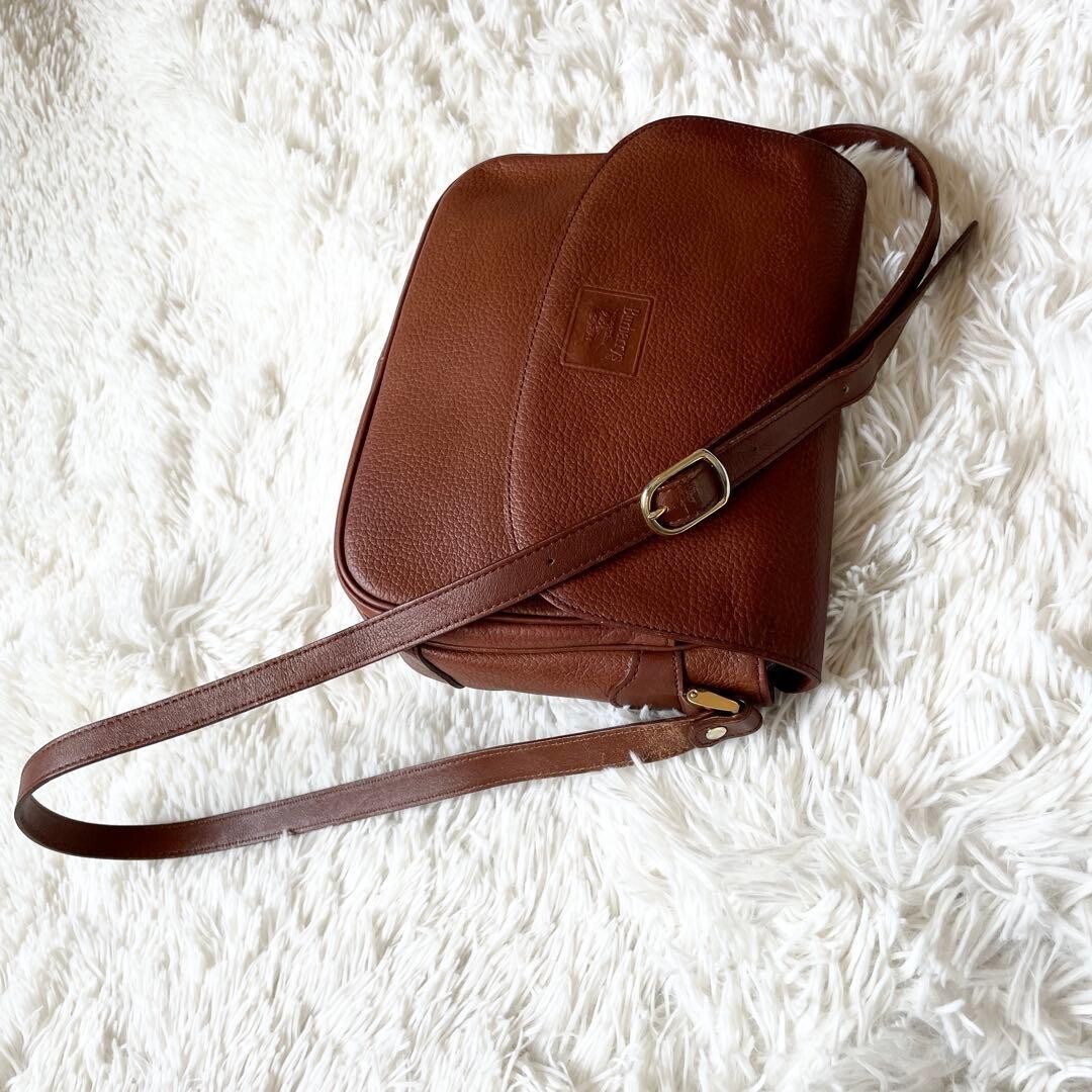 Burberry Brown Leather Nova Check Crossbody Shoulder Bag Vintage Unisex