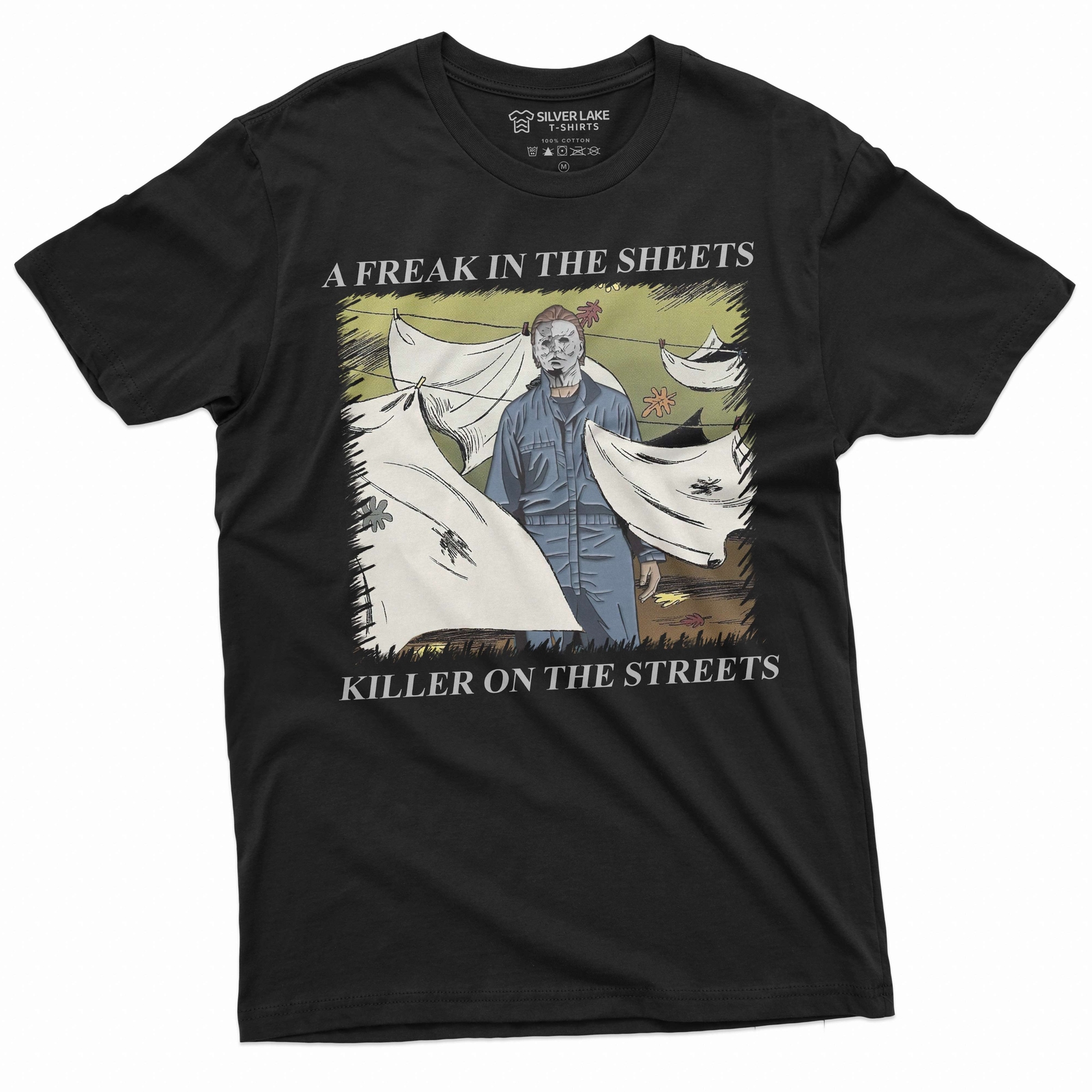 Men’s Funny Halloween movie inspired T-shirt Myers Horror movie killer tee shirt