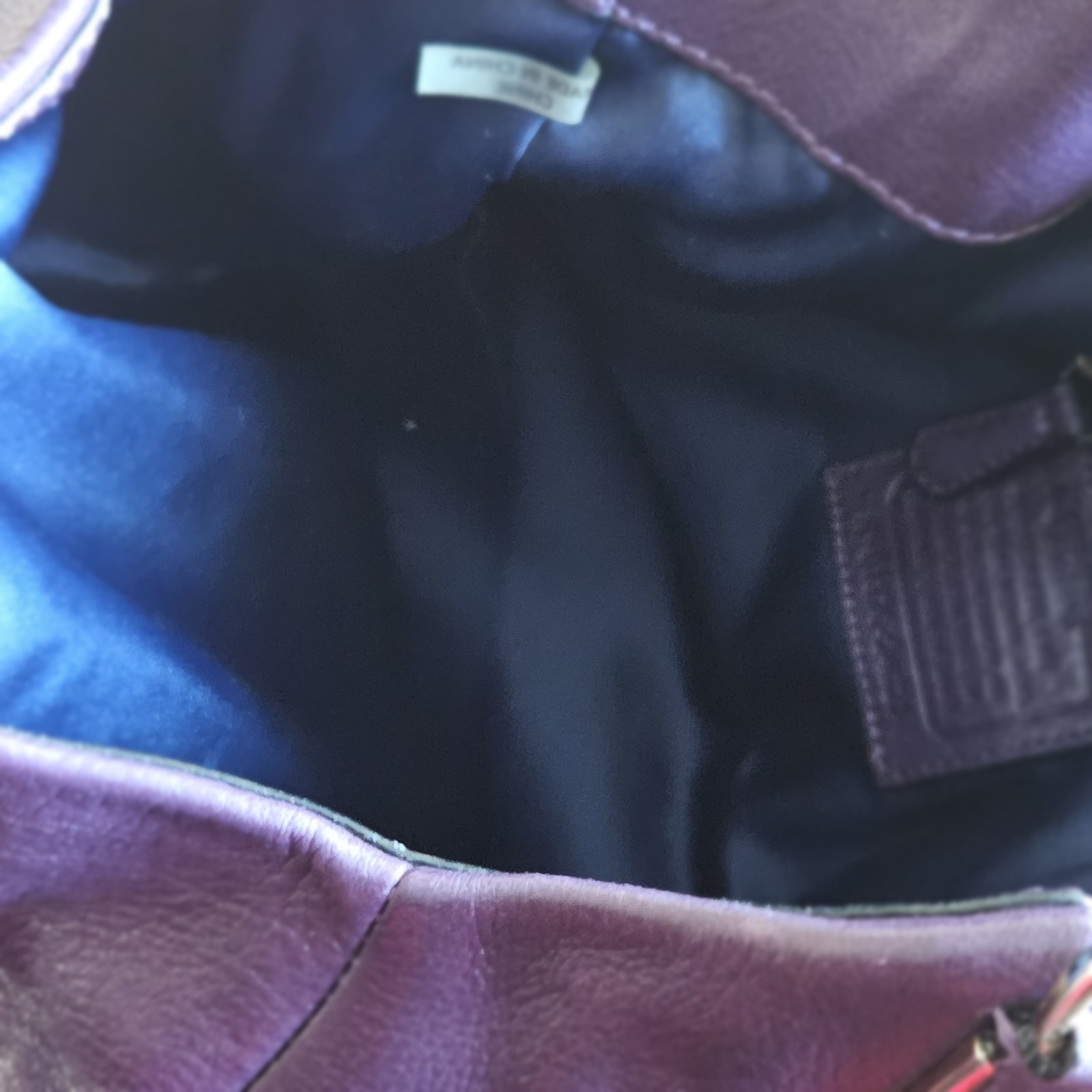 COACH Madison Phoebe Tumbled Pebbled Plum Purple Leather Lined Shoulder Bag