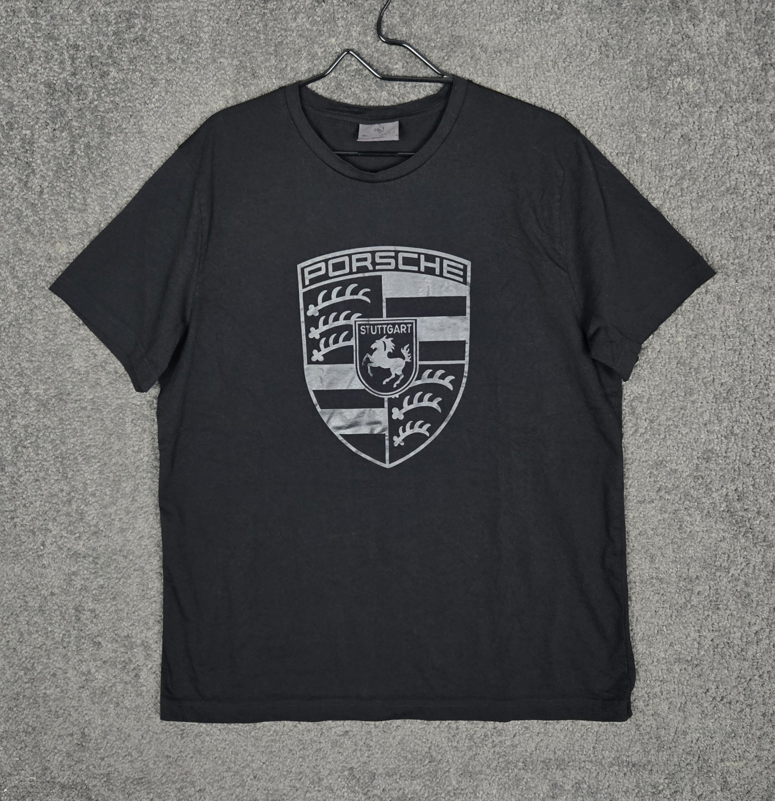 Porsche Design Stuttgart Shirt Men’s Large Black Official Crest Logo T Shirt
