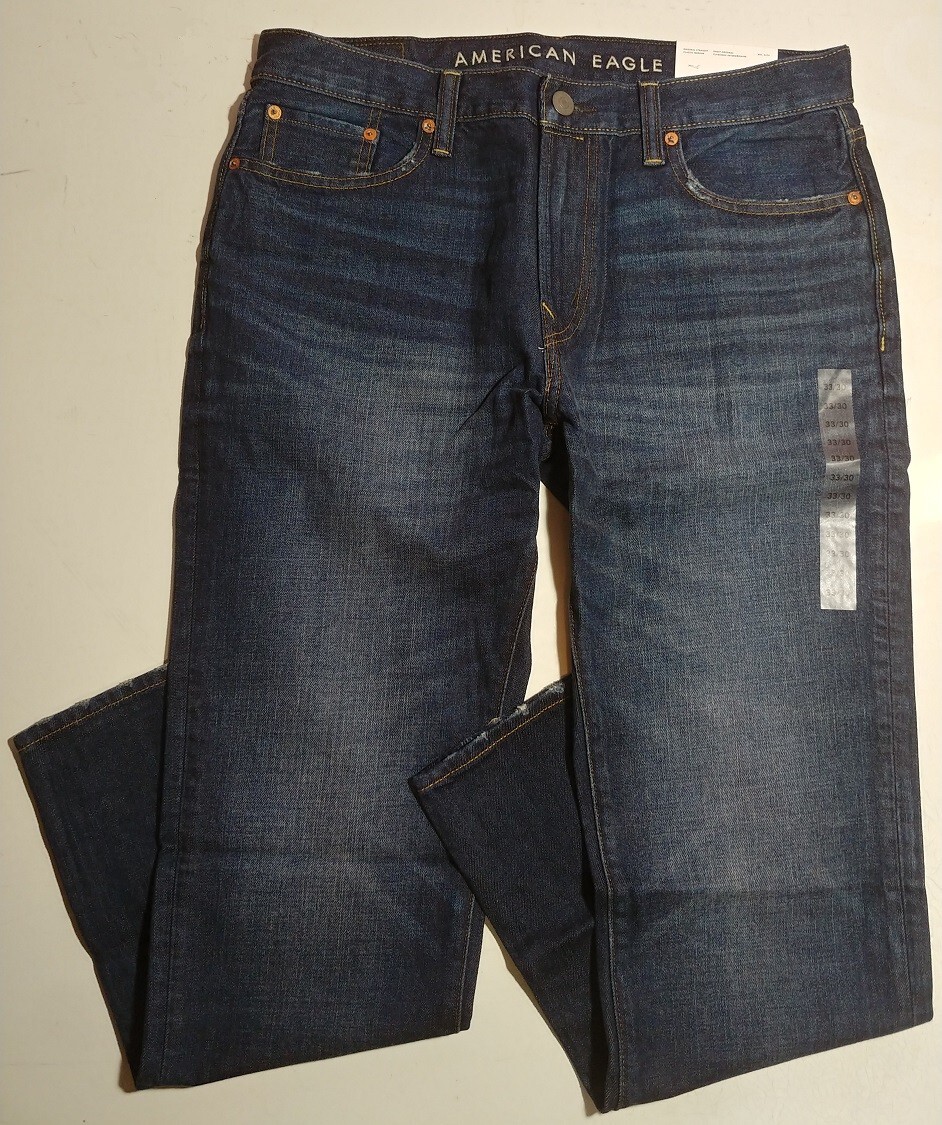 NWT American Eagle Men’s NO STRETCH Classic Original Straight Jean【33 x 30】D476