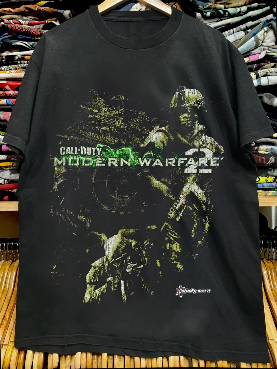 VINTAGE CVLL OF DUTY PROMO BLACK T-SHIRT Retro Gaming Tee Rare Collector