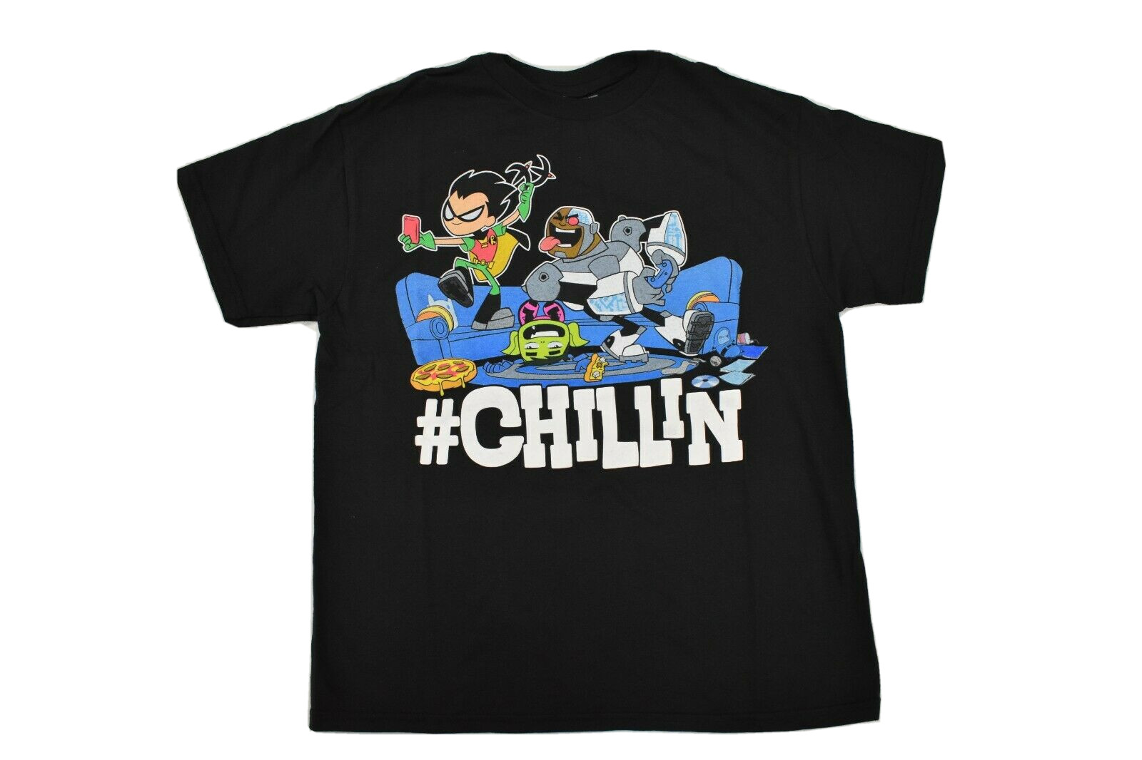 Teen Titans Go! Youth Boys High Density Ink #Chillin Shirt New S, L, XL