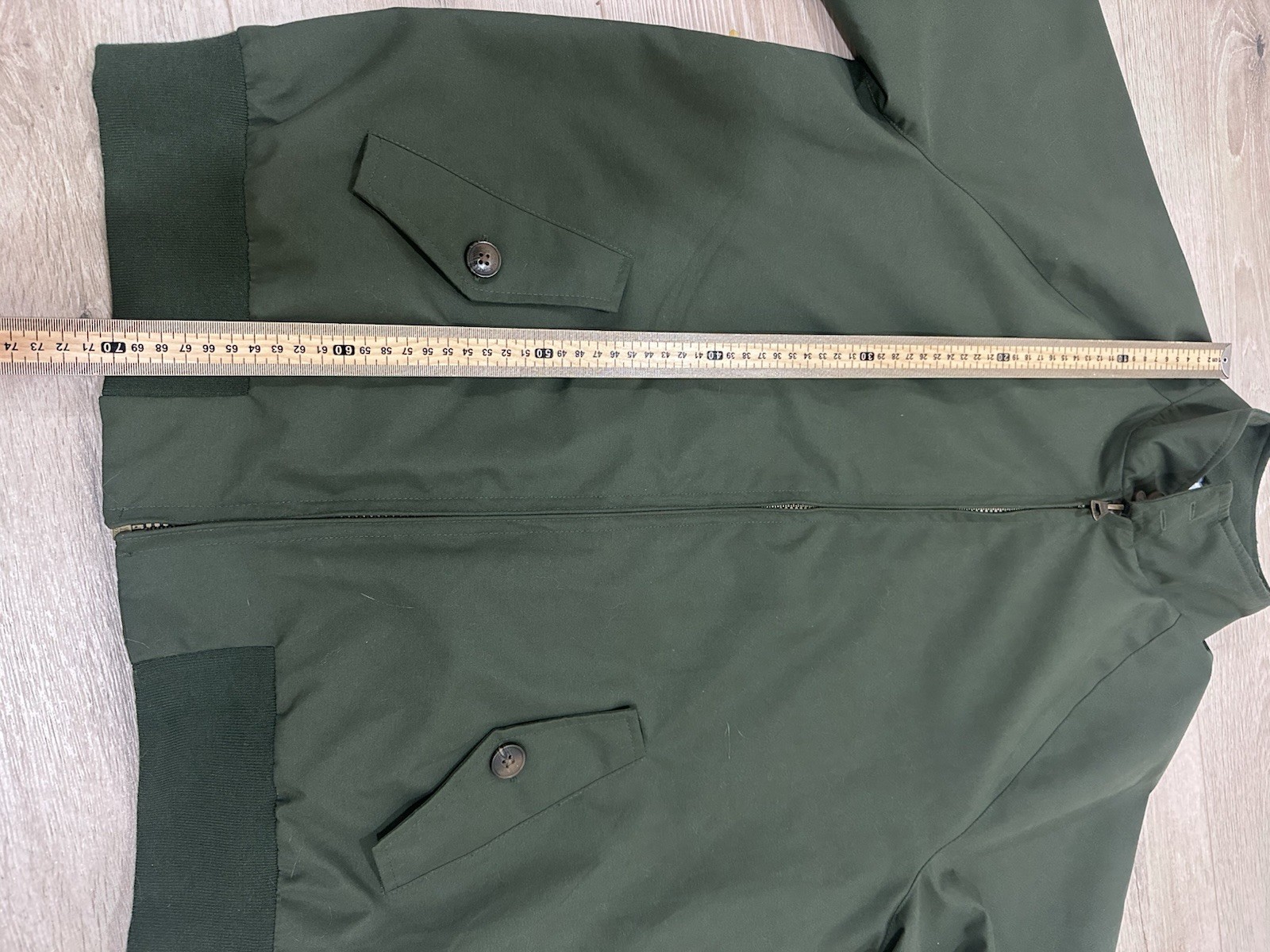 Mens Weatherproof Vintage Green Harrington Jacket Full Zip Polyester Size M