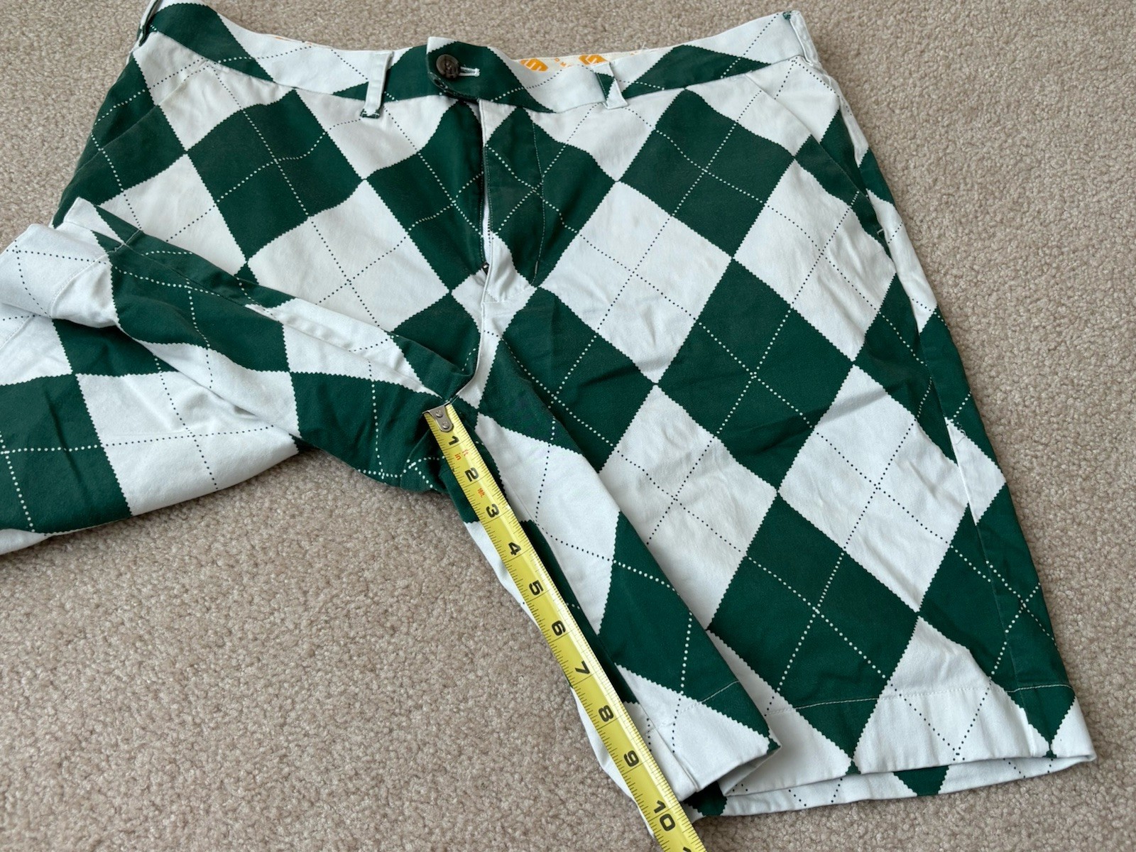 Loudmouth Argyle Men’s Golf Shorts Green SZ 40