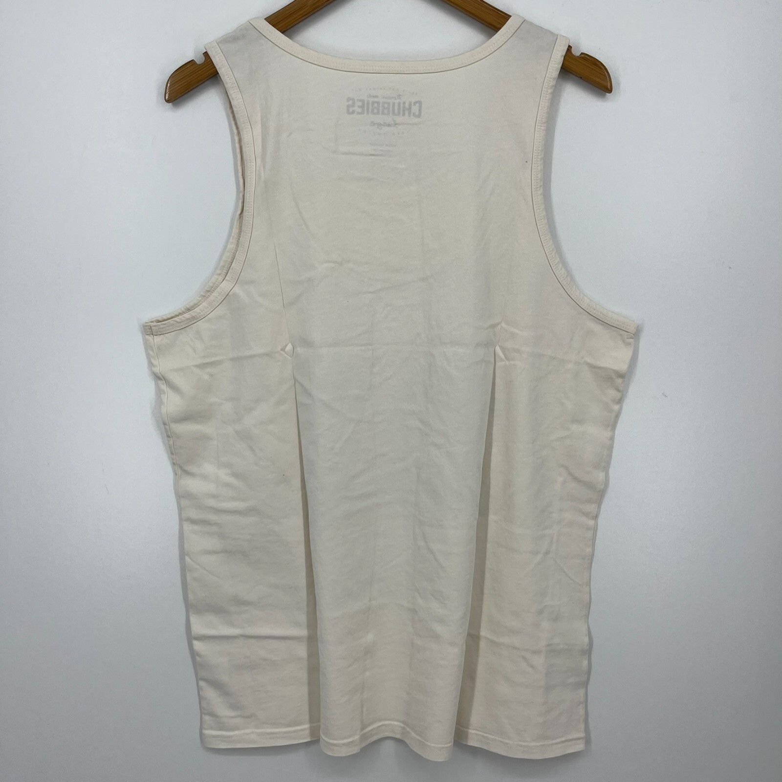Chubbies Tank Top Men’s Size L White Cream Fourth of July 4th USA Cotton New NWT