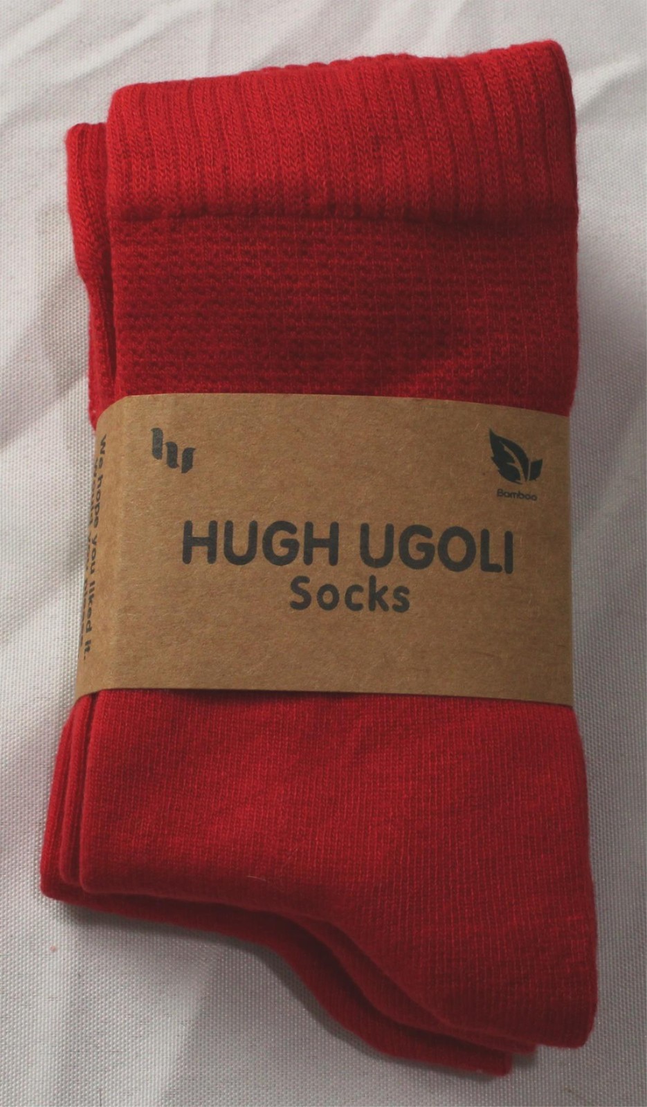 Hugh Ugoli Women’s Bamboo-Blend Regular Dress Crew Socks 3-Pack CN6 Red