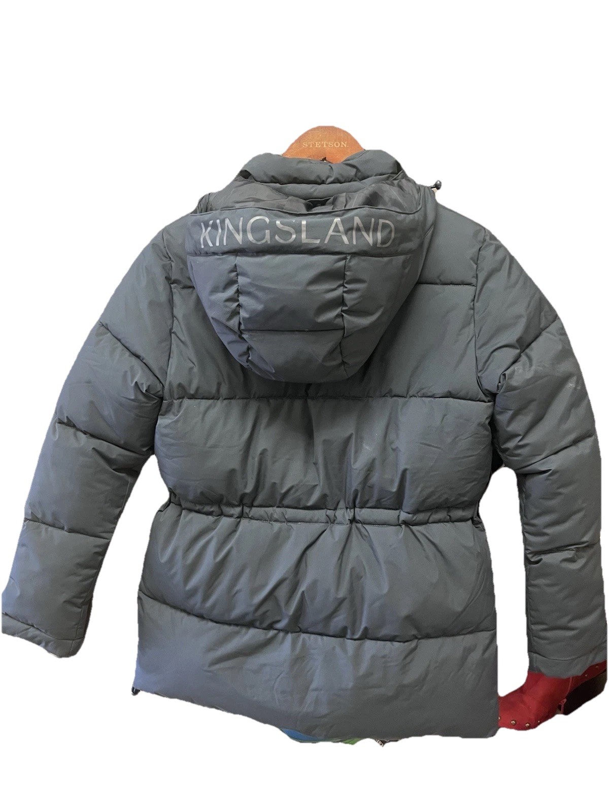 KINGSLAND Womens Jacket Sz MEDIUM Puffer Duck Down BLUE Full Zip Hooded