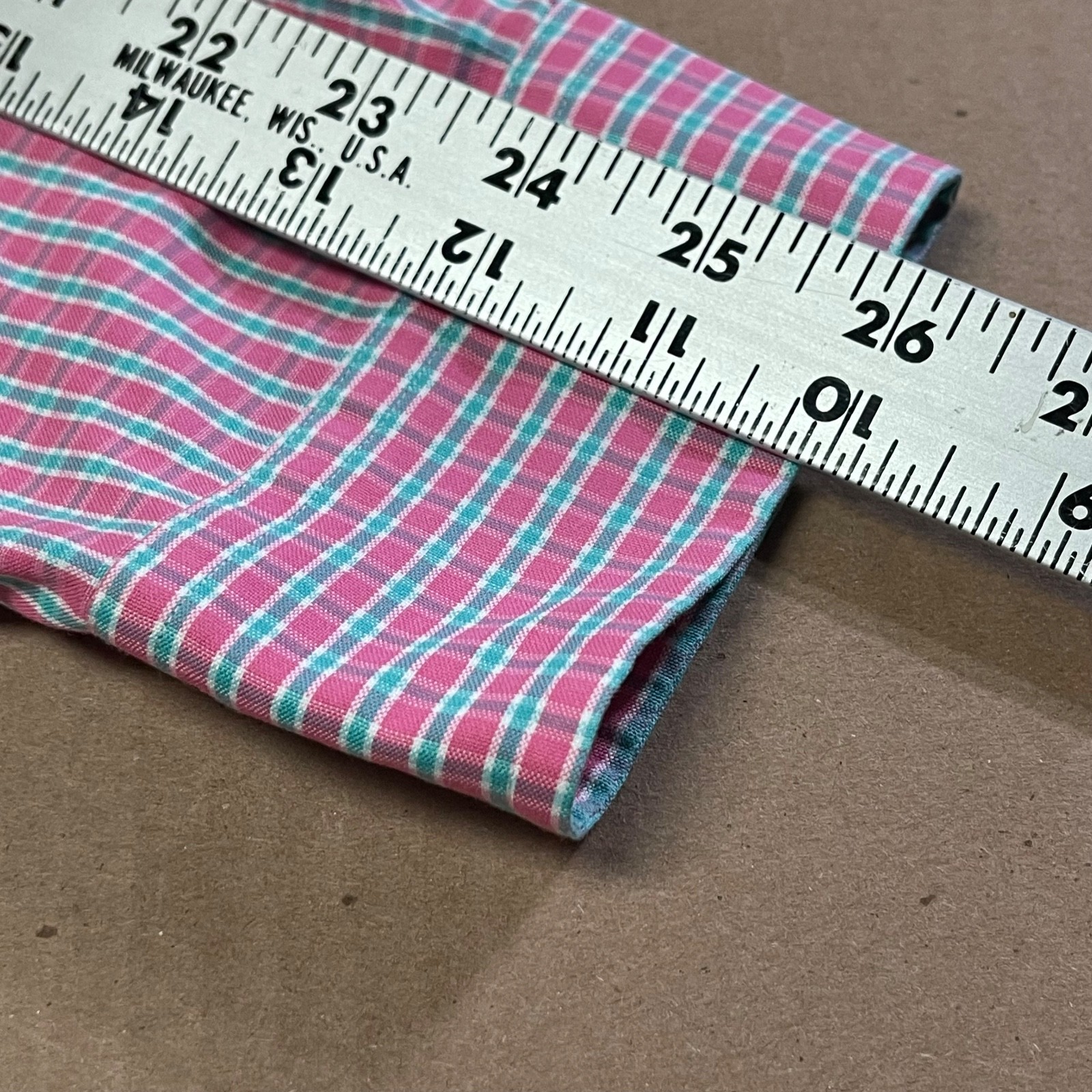 Polo Ralph Lauren Men’s 16.5 34/35 Pink Plaid L/S Oxford Classic Fit Pony
