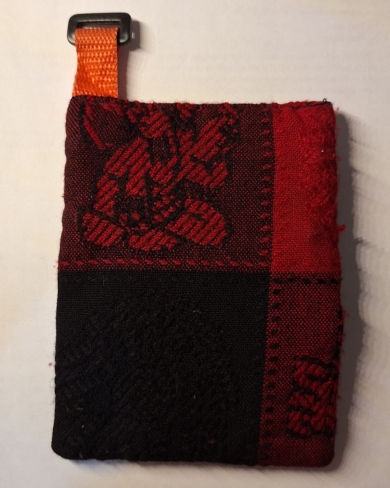 Reebok Red/Black/Orange Geometric Multi-Zip Wallet Pouch w/ Wrist Strap