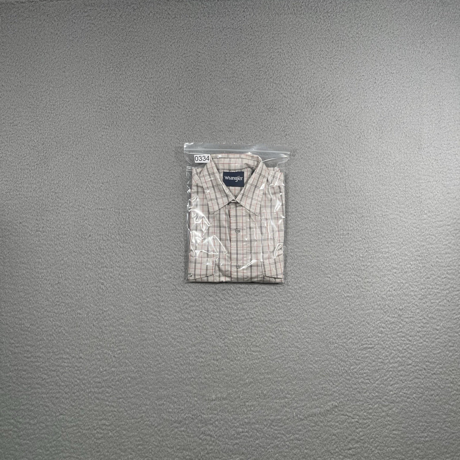 Wrangler Pearl Snap Shirt Mens Small Western Beige Red Plaid Cowboy Rodeo