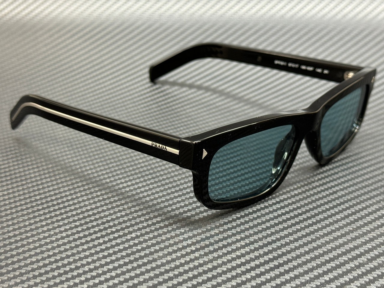 PRADA PR B11S 16K60P Black Blue Men’s 55 mm Sunglasses