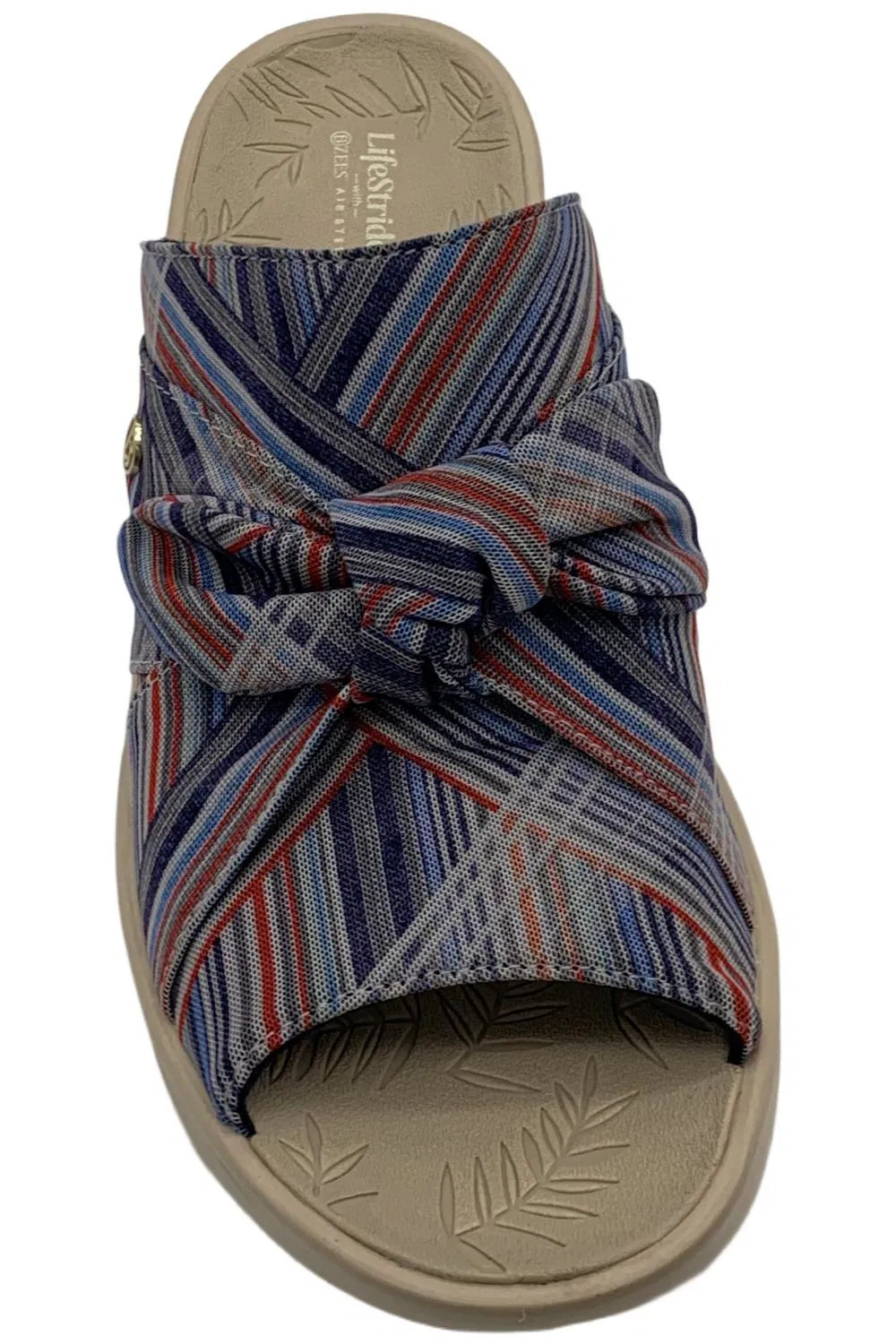 Bzees Womens Smile Wedge Sandal Vacation Stripe Multi