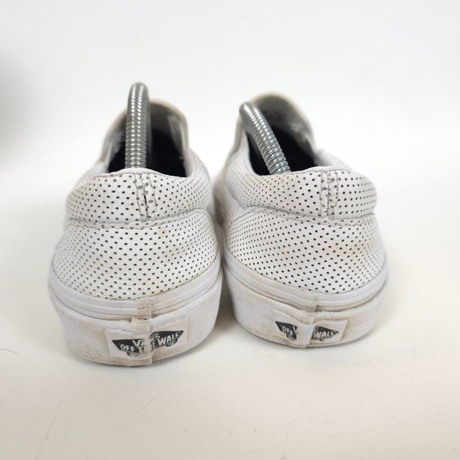 Vans Classic Slip-On Perforated White Leather Sneakers Unisex
