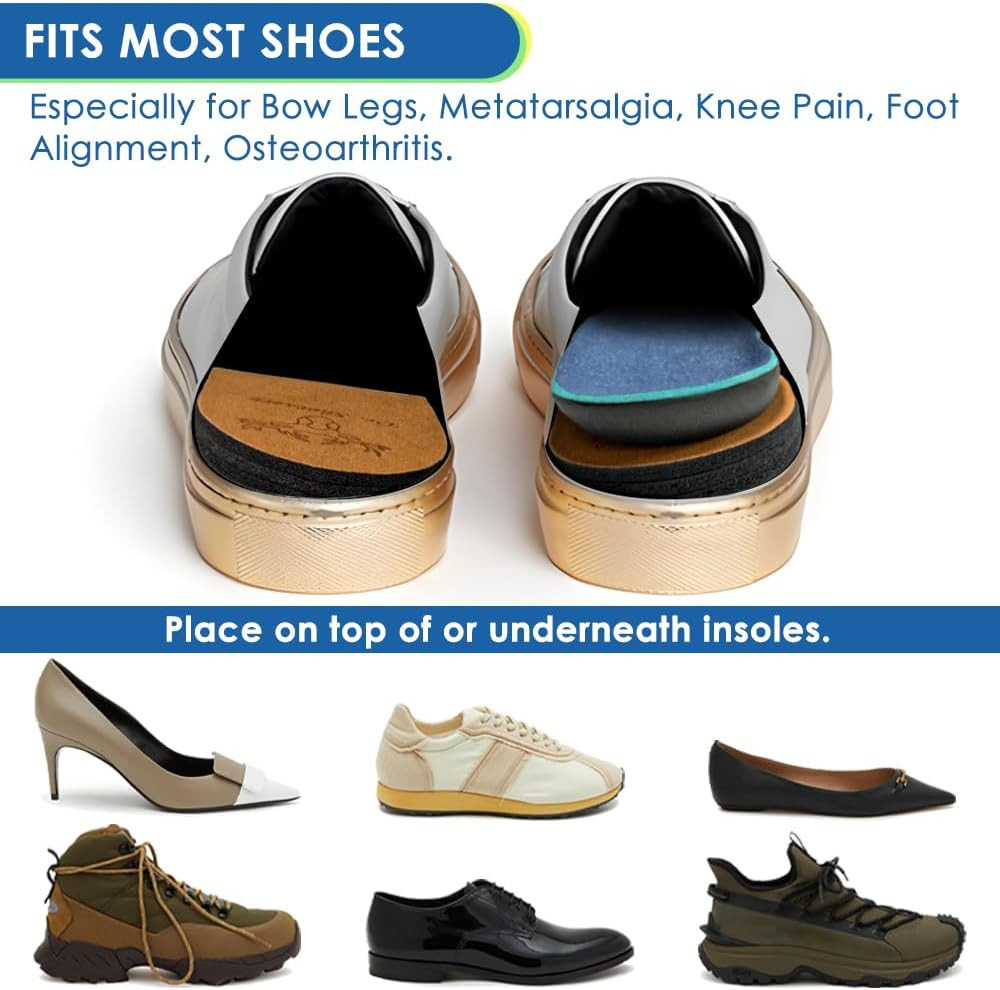 3 Layers Adjustable Orthopedic Heel Wedge Inserts, Supination & Pronation Correc