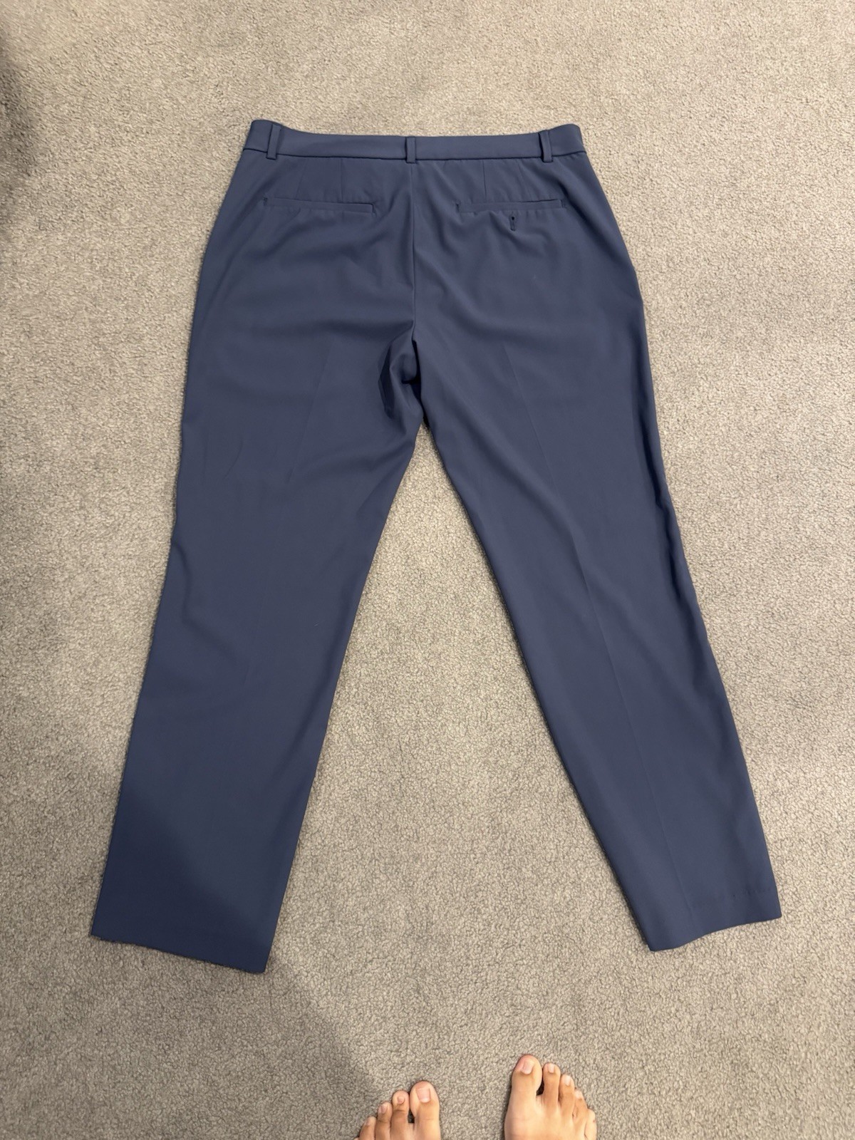 Van Heusen Men’s Blue Twill Dress Pants Slim Fit Flat Front Straight Leg 34W