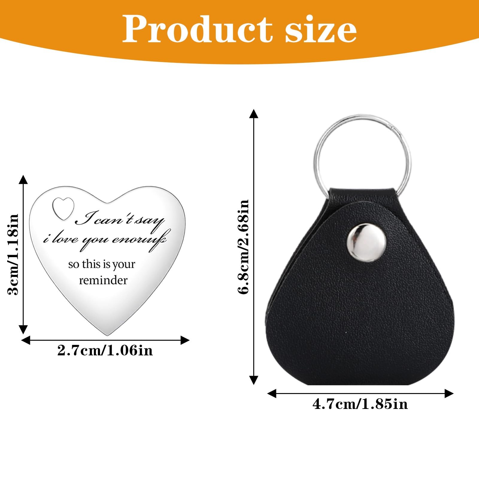 Pocket Hug Heart Love Keychain Boyfriend Birthday Gift for Men Her Him