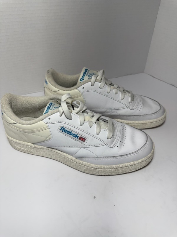 Reebok Classic C 85 Mens Sneaker Blue Logo Shoes Throwback Retro Sz 8.5