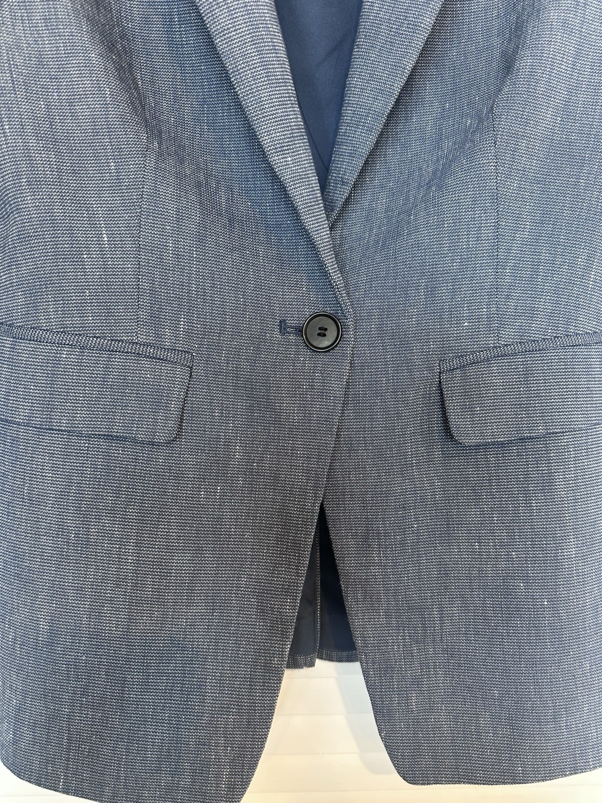 LOFT Linen Blend Classic Tailored Single Button Blazer Jacket 2