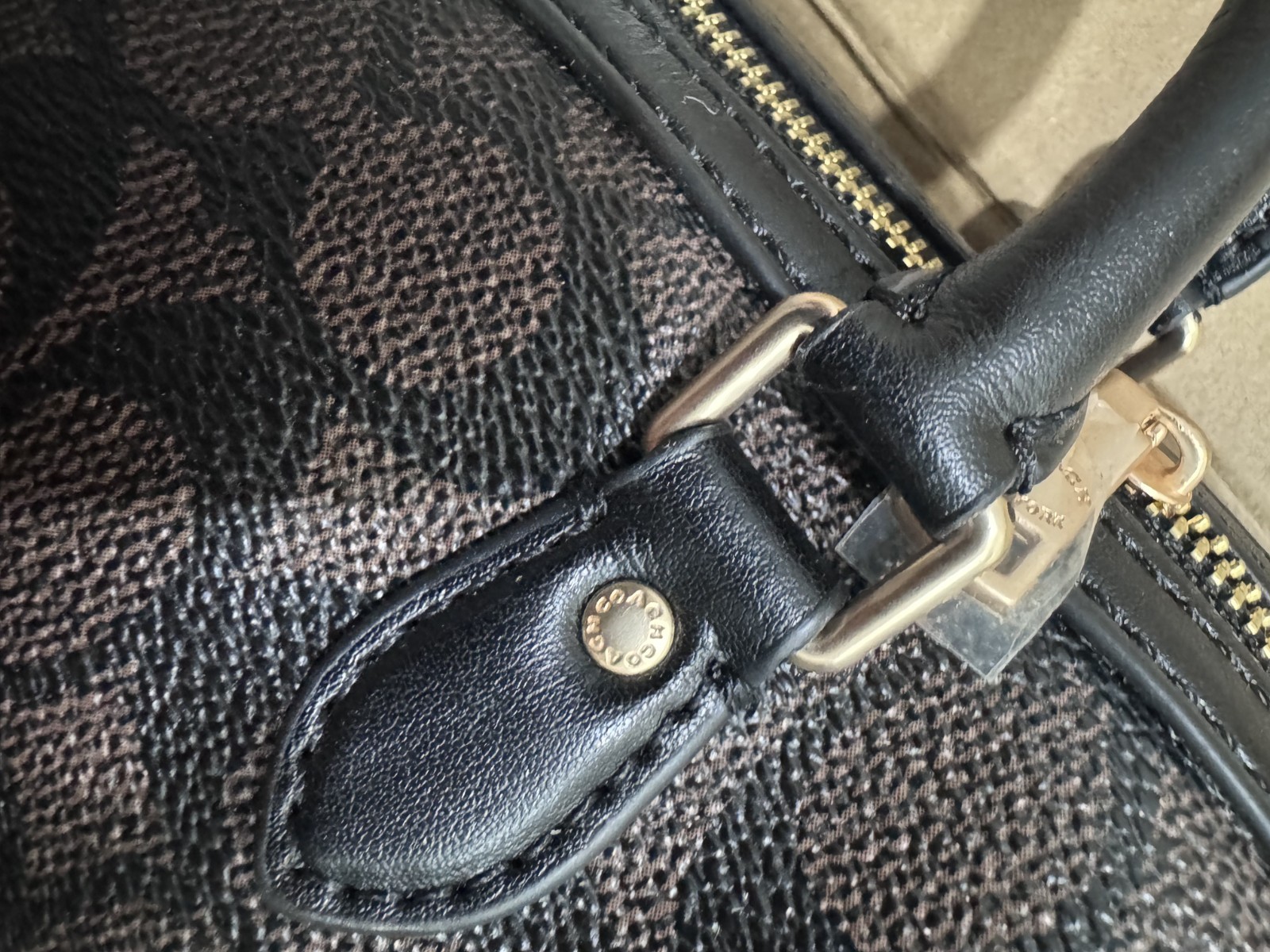 NEW Coach Mini Rowan Crossbody Bag In Signature Canvas CW329 Gold/Walnut/Black