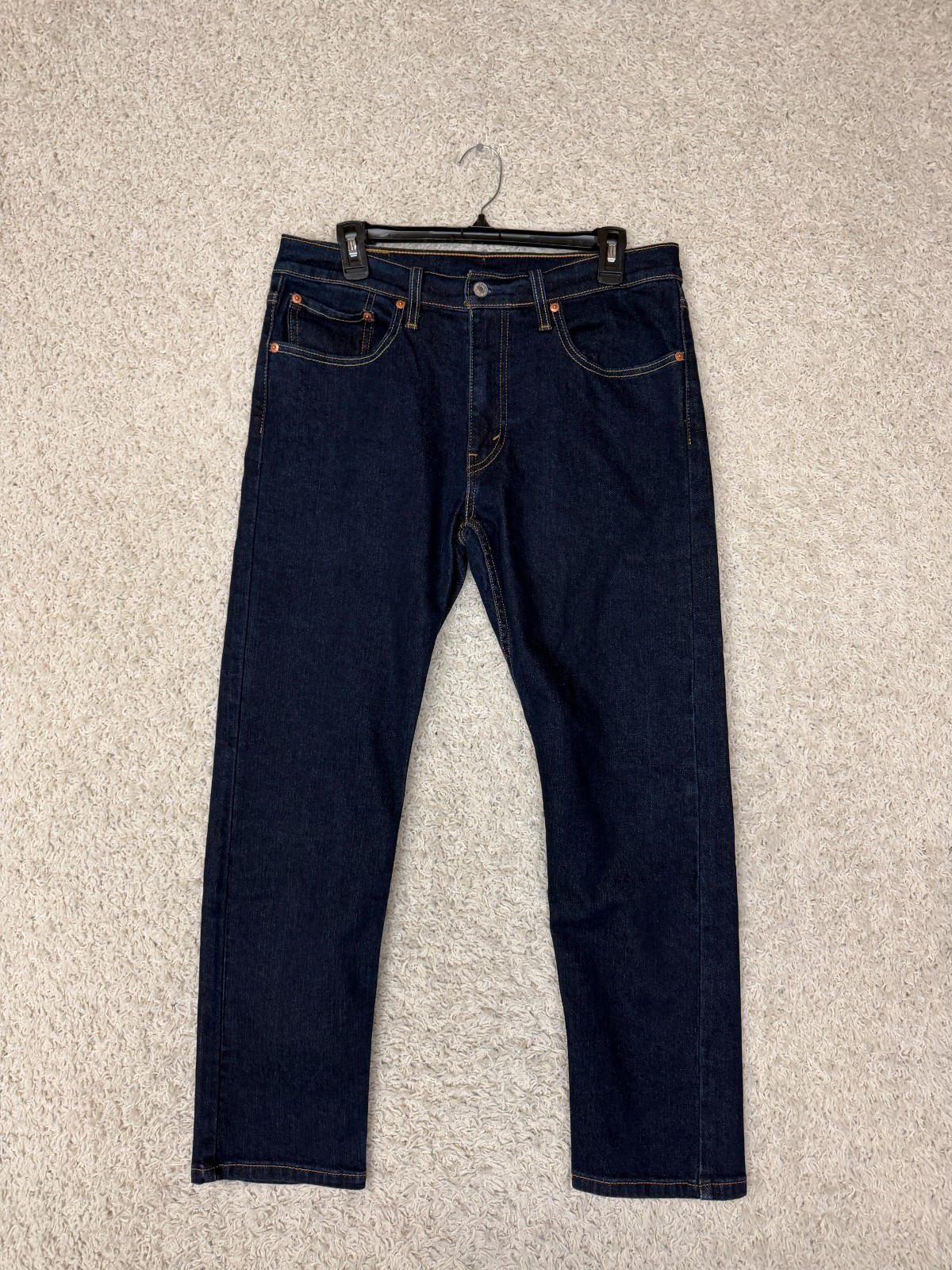 Levis 502 Jeans Mens 32×29 Dark Blue Tapered Regular Stretch Denim