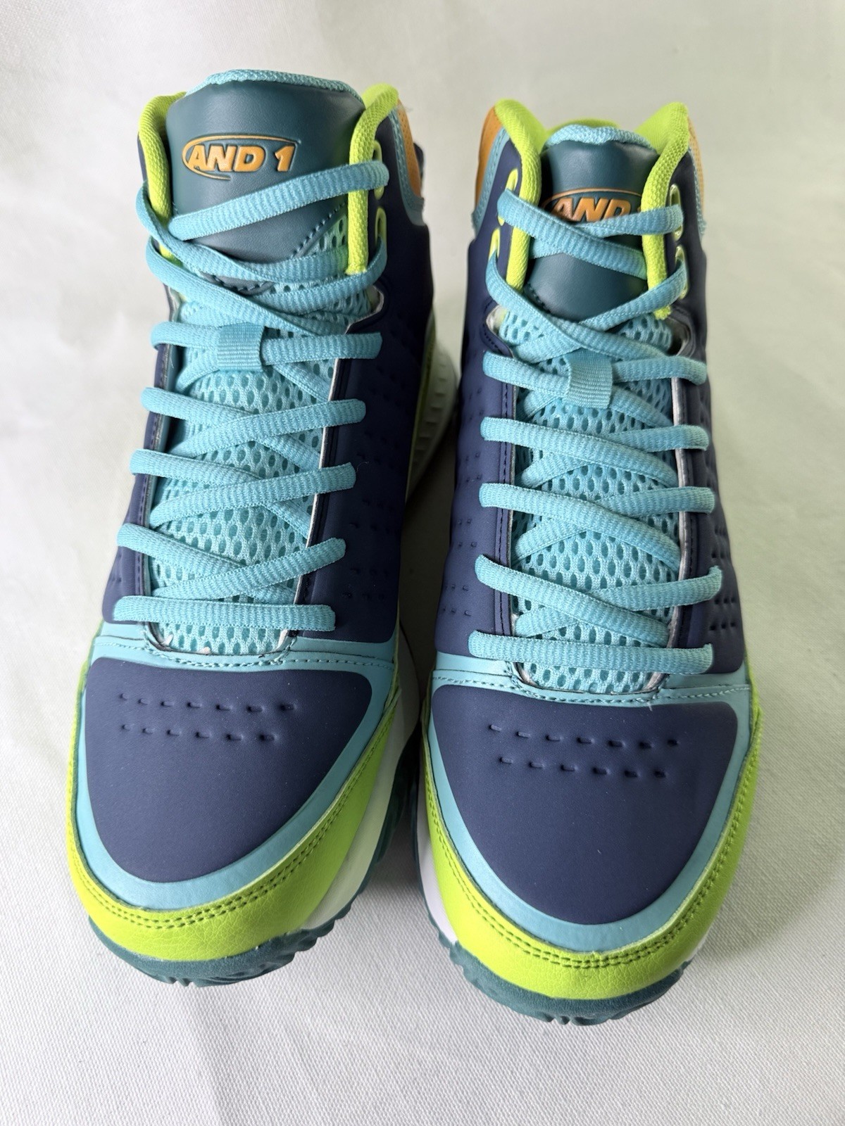 AND 1 Pulse 2.0 TPR Men’s Mid-Top Color-block Green/BlueSneaker New In Box