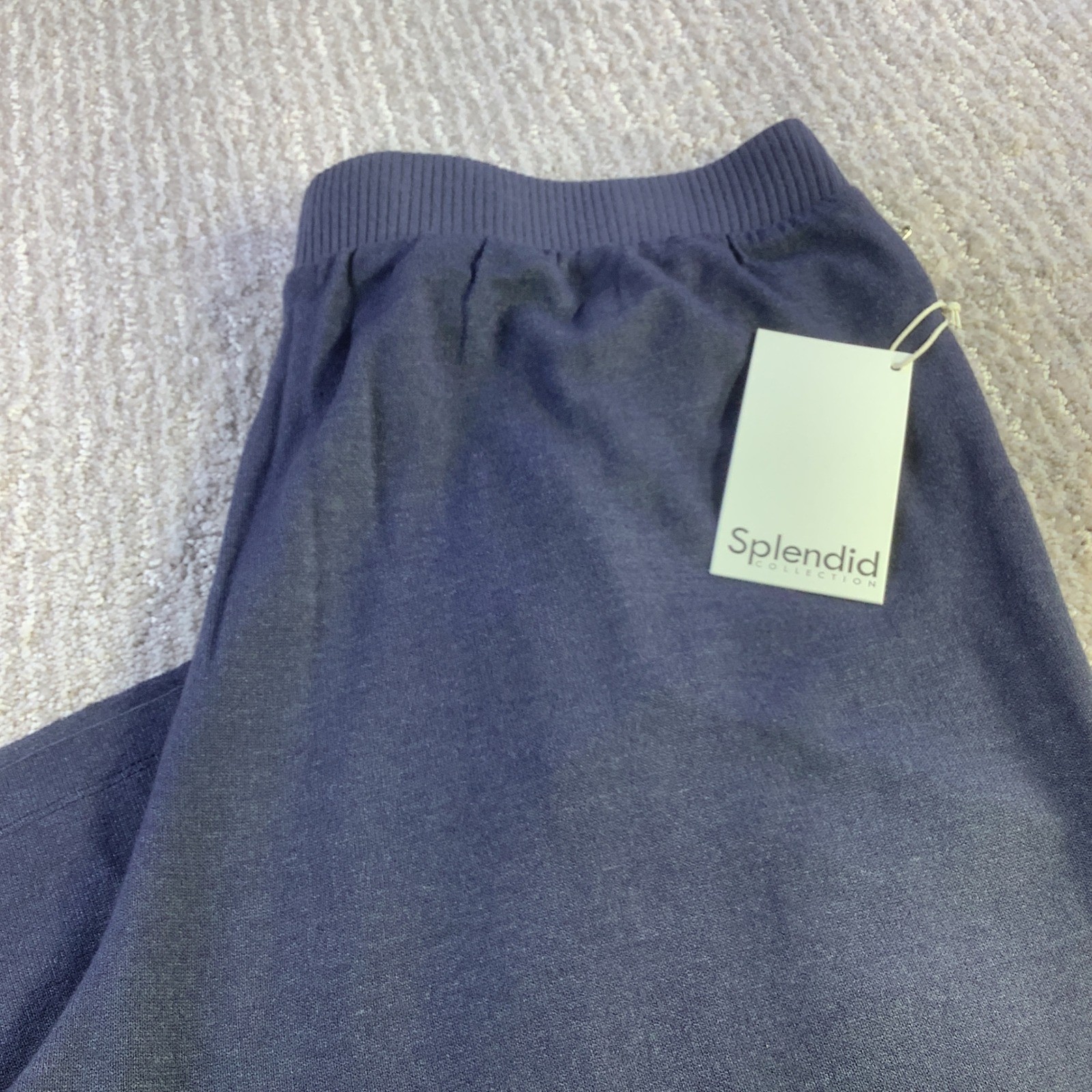 Splendid Collection Womens Wide Leg Lounge Pants Navy Blue Size L NWT