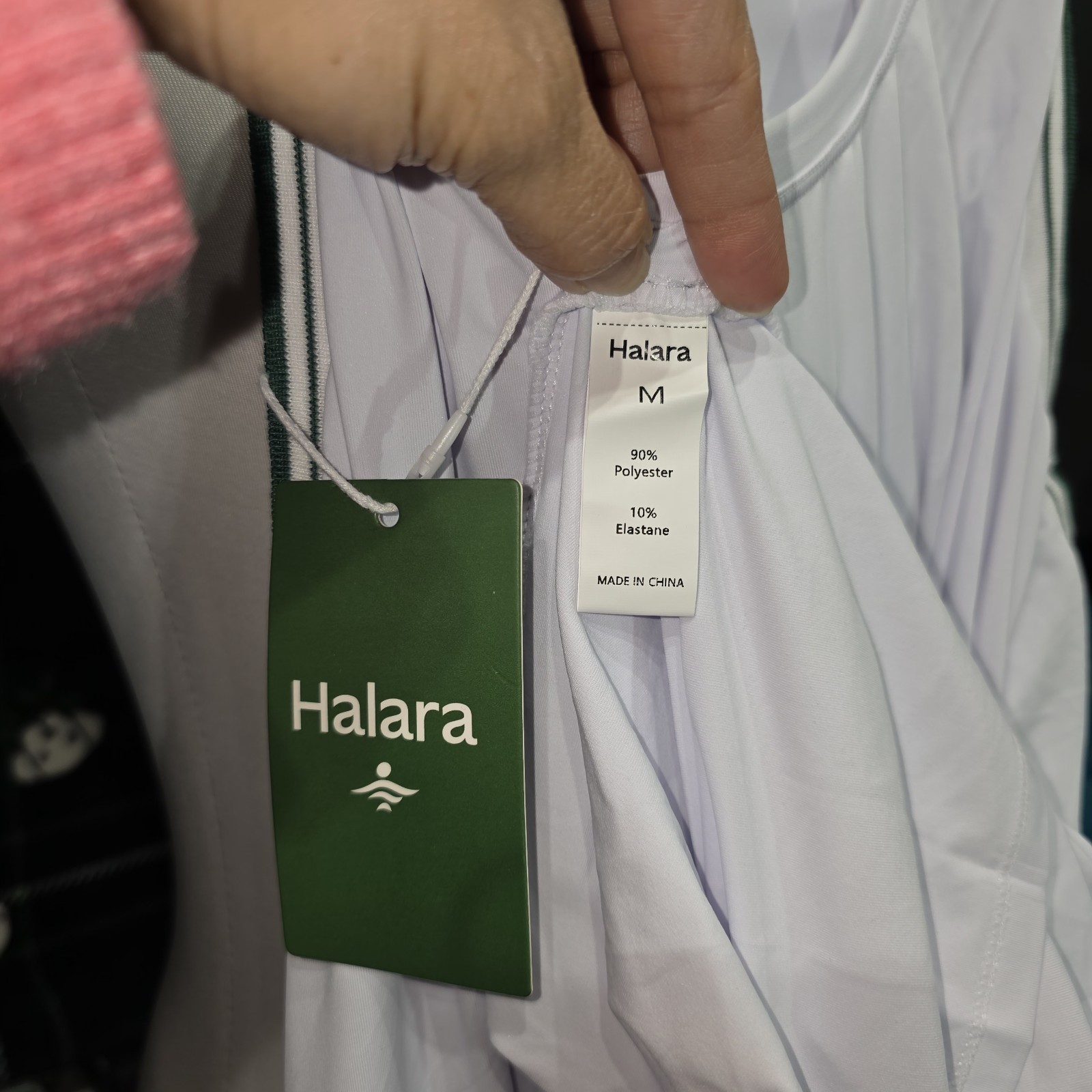 Halara Size M White Pleated Racerback Tennis Active Dress