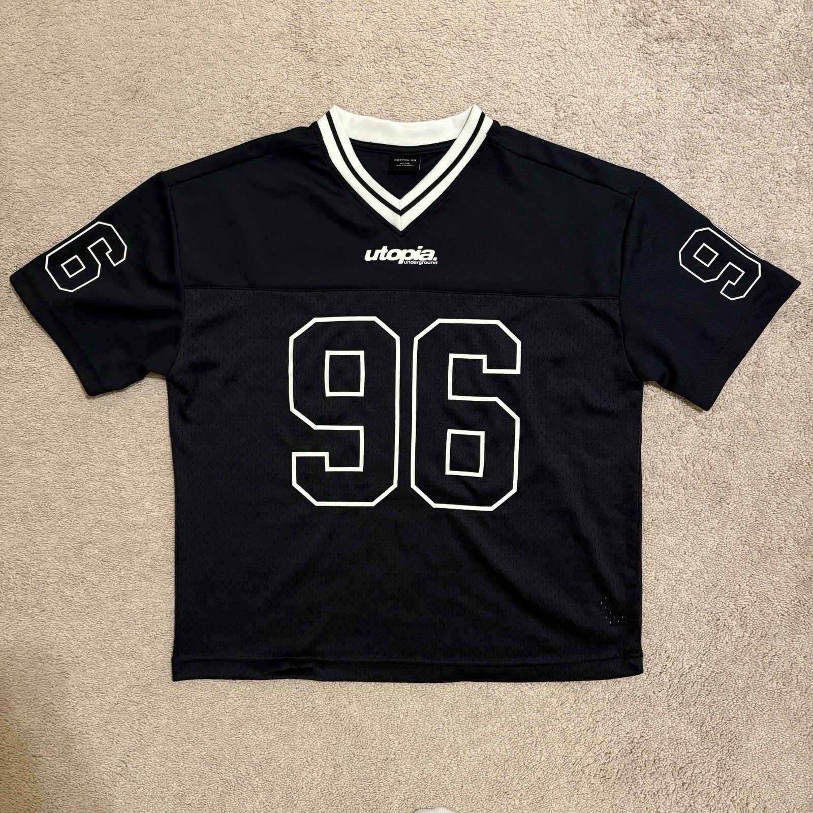 Cotton On Men’s XS Black Football Jersey
