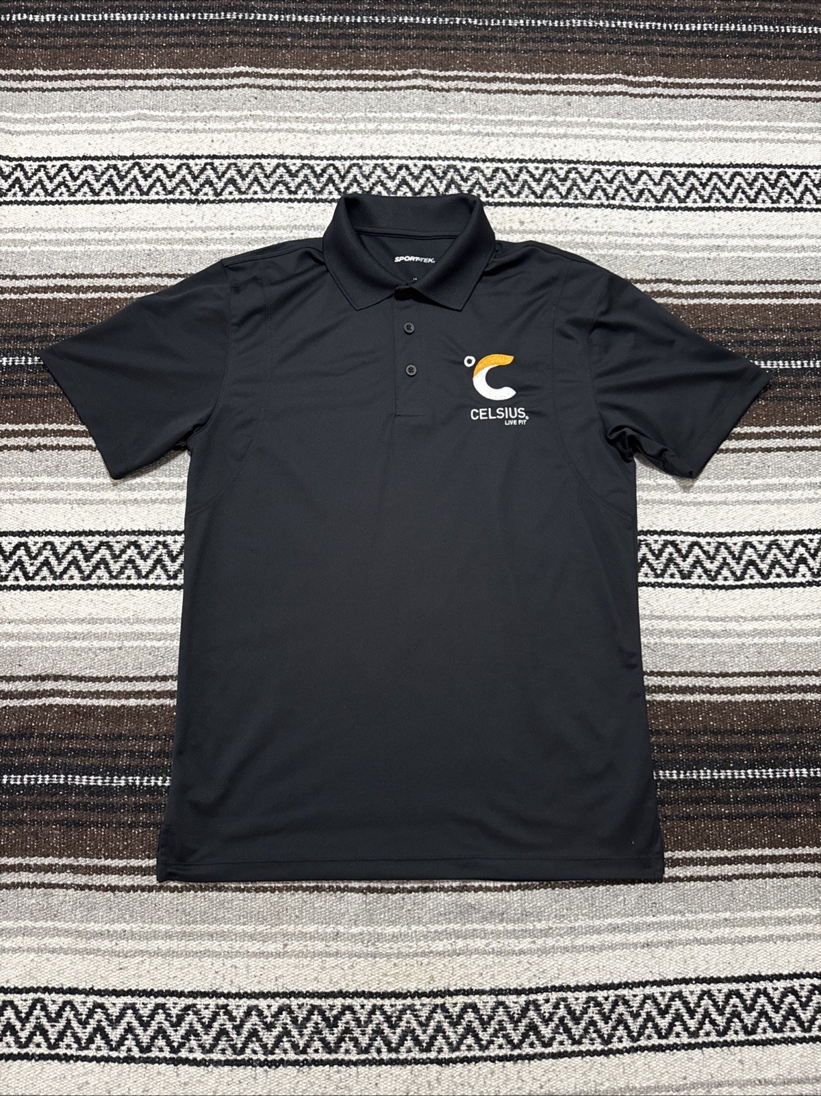 CELSIUS Energy LIVE FIT Polo Shirt Men’s Black Medium Sport-Tek