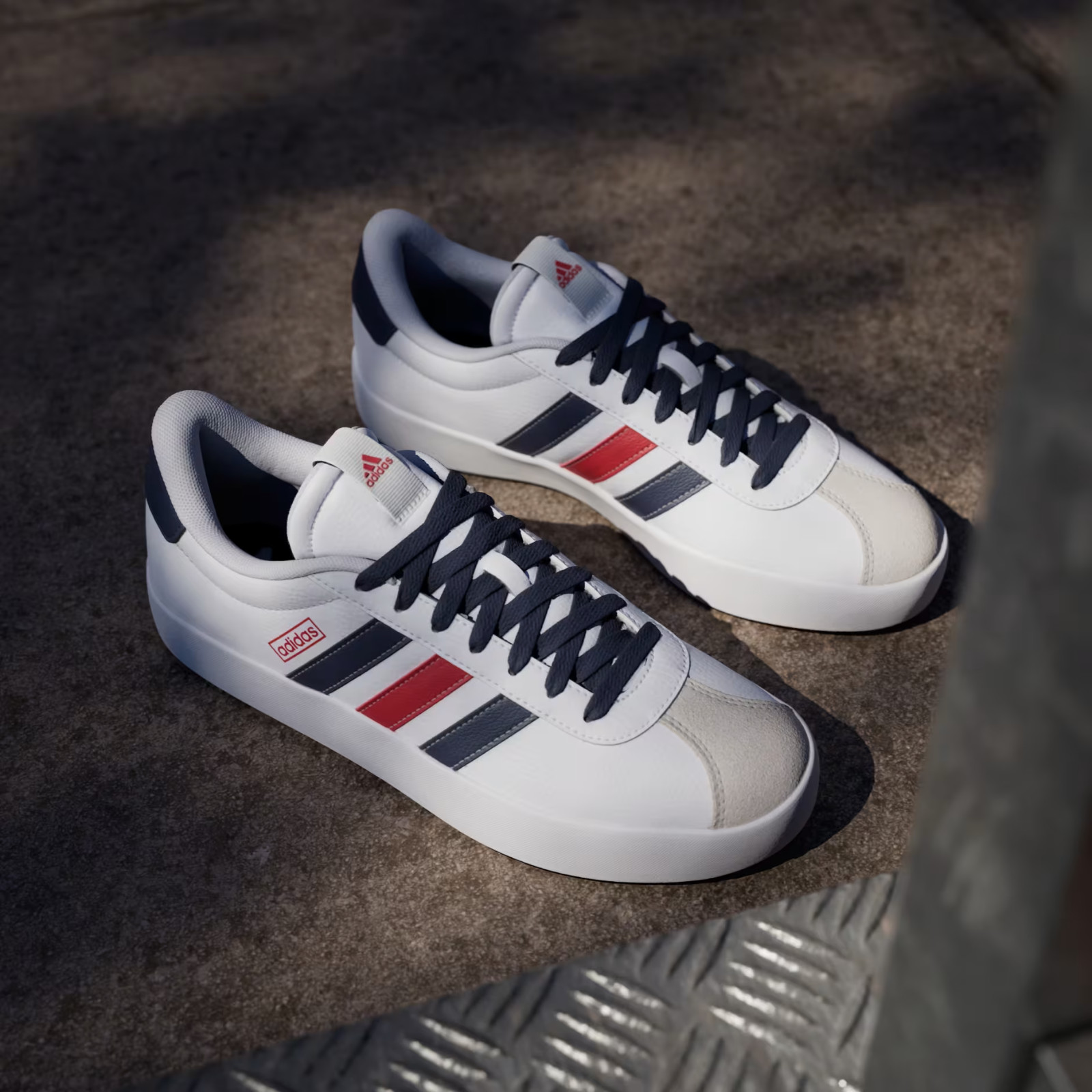 Adidas Men’s VL Court 3.0 ‘White Navy Scarlet’ Shoes IF4465