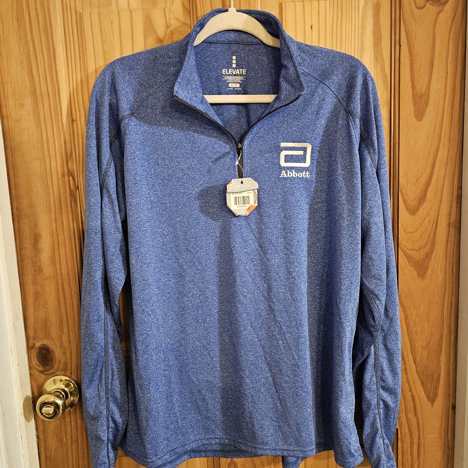 The Elevate Womens 1/4 Zip Athletic Layer Pullover Taza Heather Knit Sz XL/TG