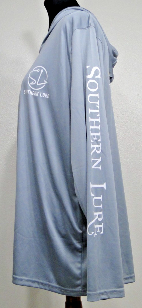 SOUTHERN LURE Bite Me Granite Gray Long Sleeve Hoody UV 50 XL Marsh Tide NWT
