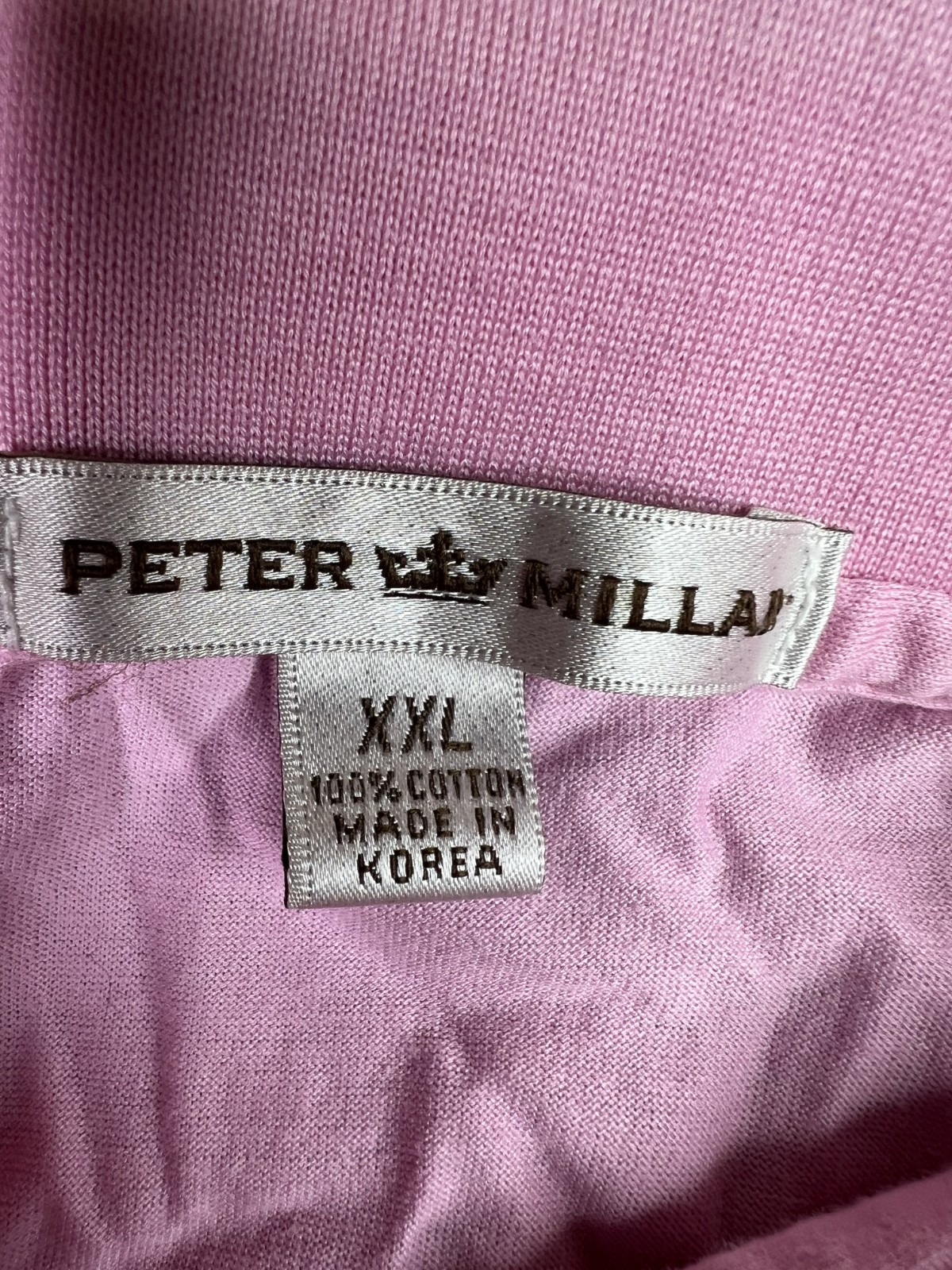 Peter Millar Waterville Golf Links Top 100 Polo Shirt Mens 2XL Pink Cotton