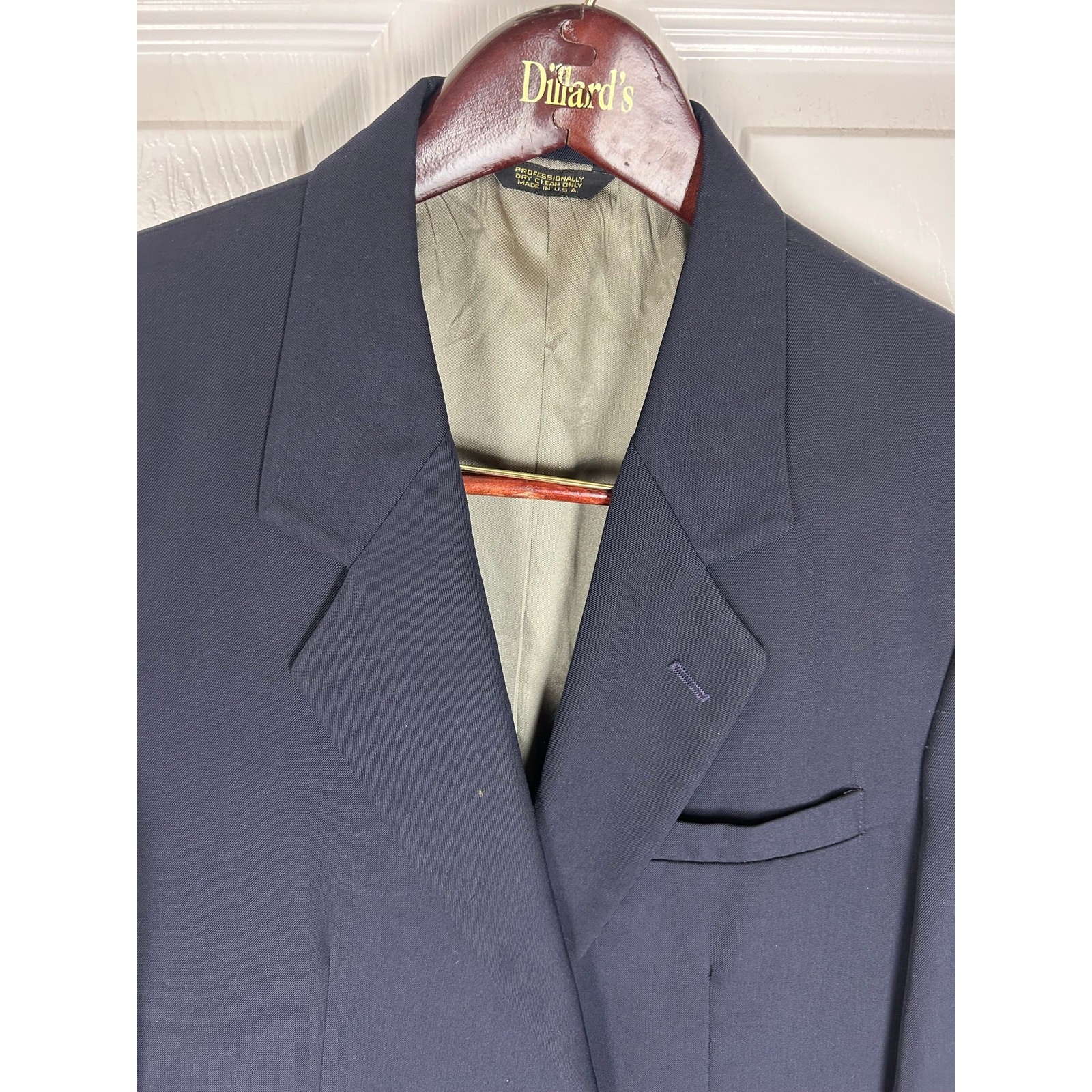 Givenchy Monsieur Wool Blazer — Solid Navy, 4G Logo 40R US