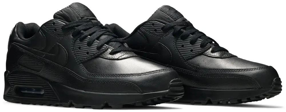 Nike Air Max 90 Leather Triple Black CZ5594-001 Men’s Size 10.5