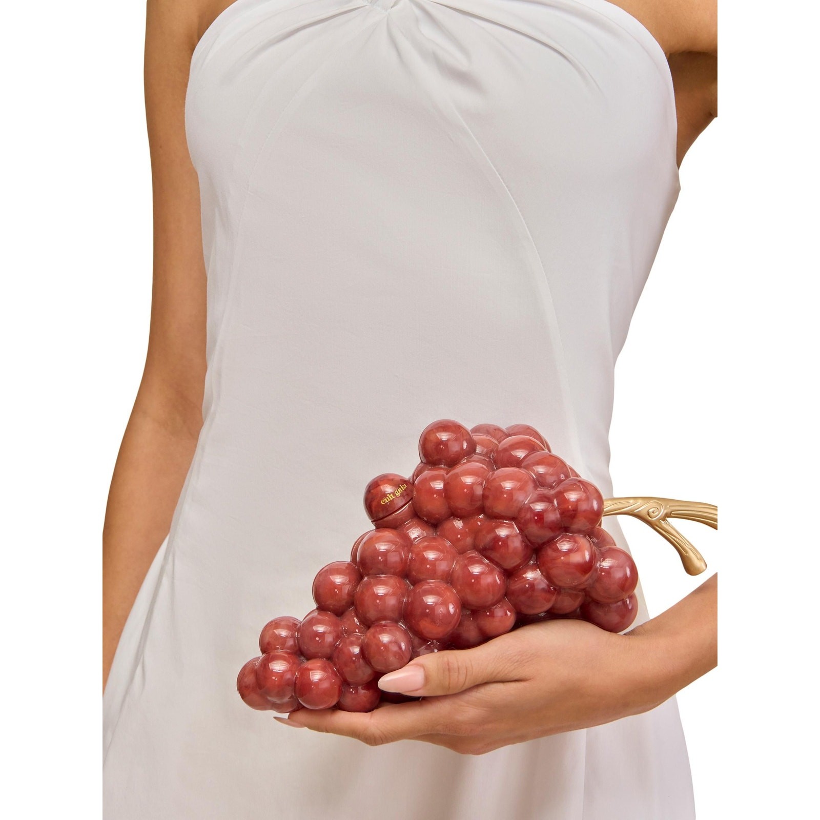 Cult Gaia Grape Clutch Crimson Resin Bag