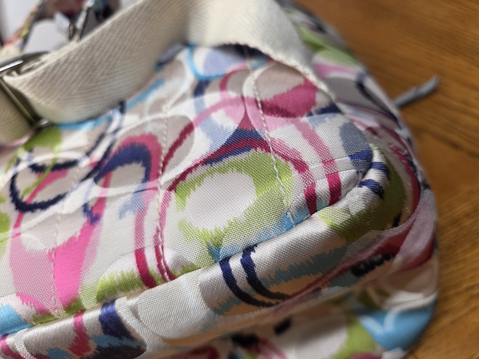 Coach Backpack Poppy Ikat Multicolor Silver Large 19872 GUC