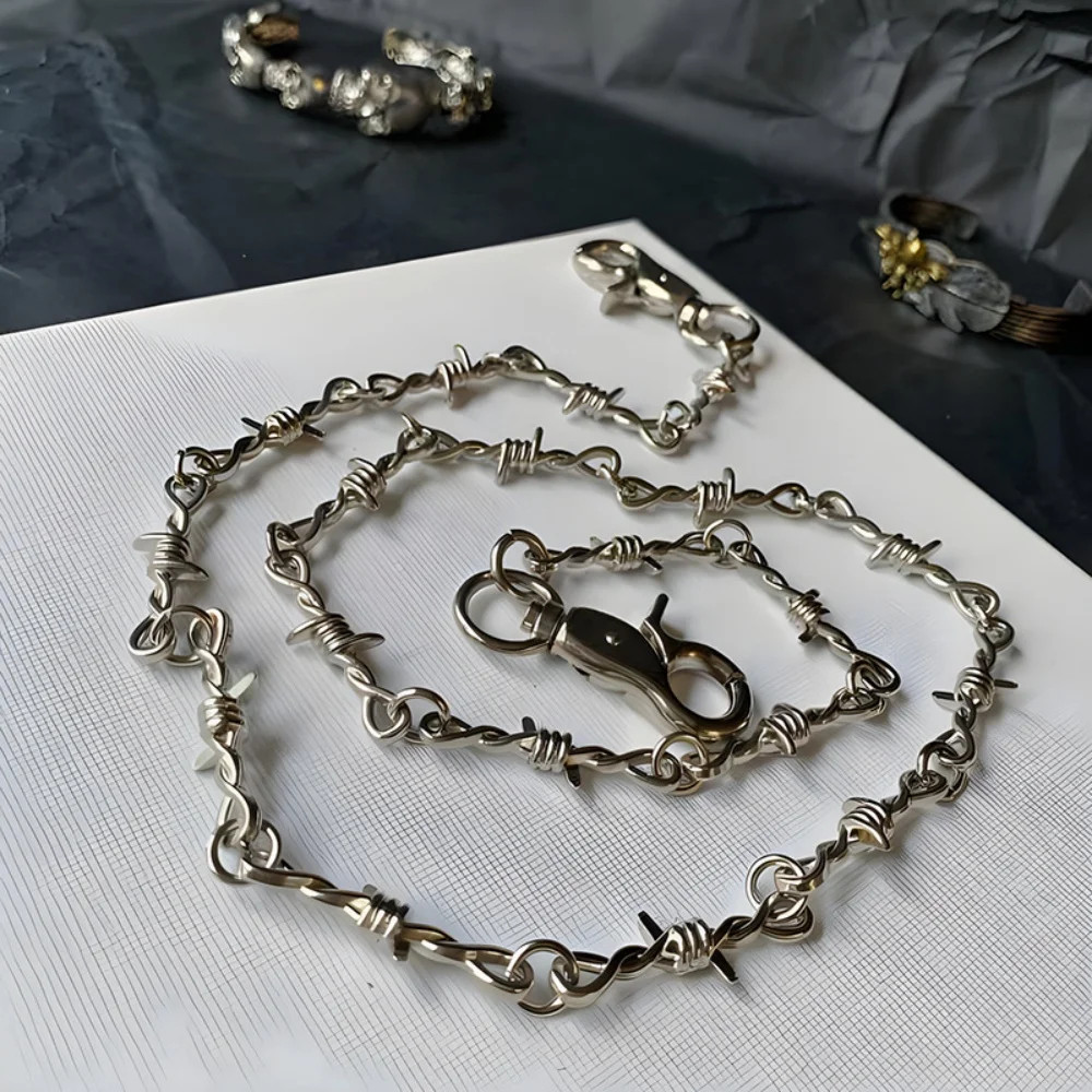 Punk Barbed Wire Waist Chain Grunge Goth Hip Hop Pants Chain Unisex