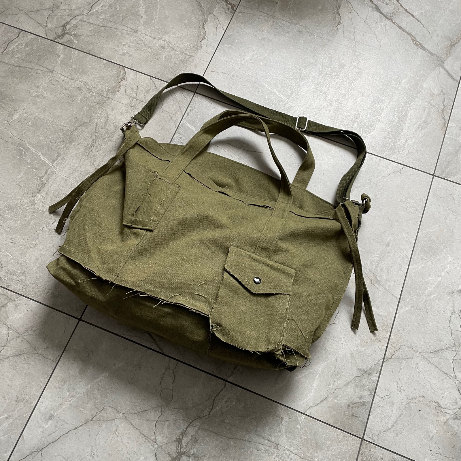 Large Canvas Messenger Bag – Handmade Oversized Shoulder Bag, Rugged Utility y2k