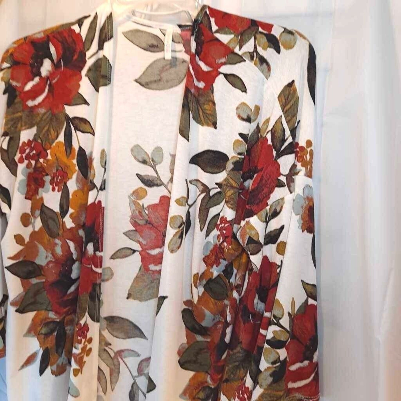 Lime N Chili Women’s Open Front Cardigan Kimono Multicolor Floral Stretch L New