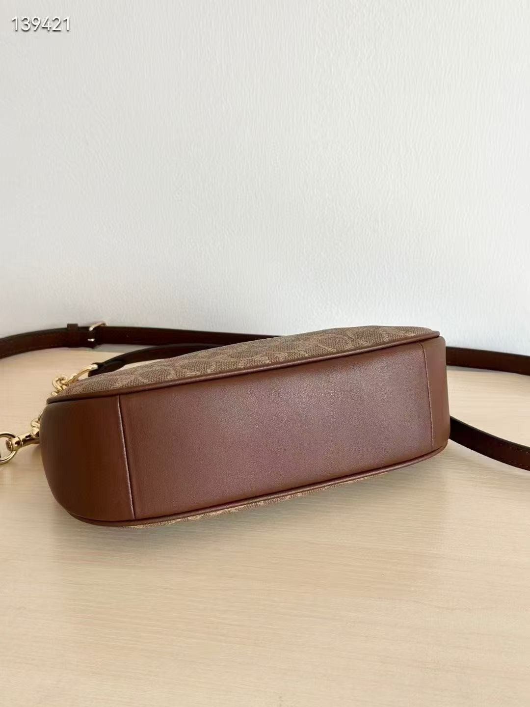 COACH Teri Shoulder Bag In Signature Canvas Gold/Tan/Brown New Outlet