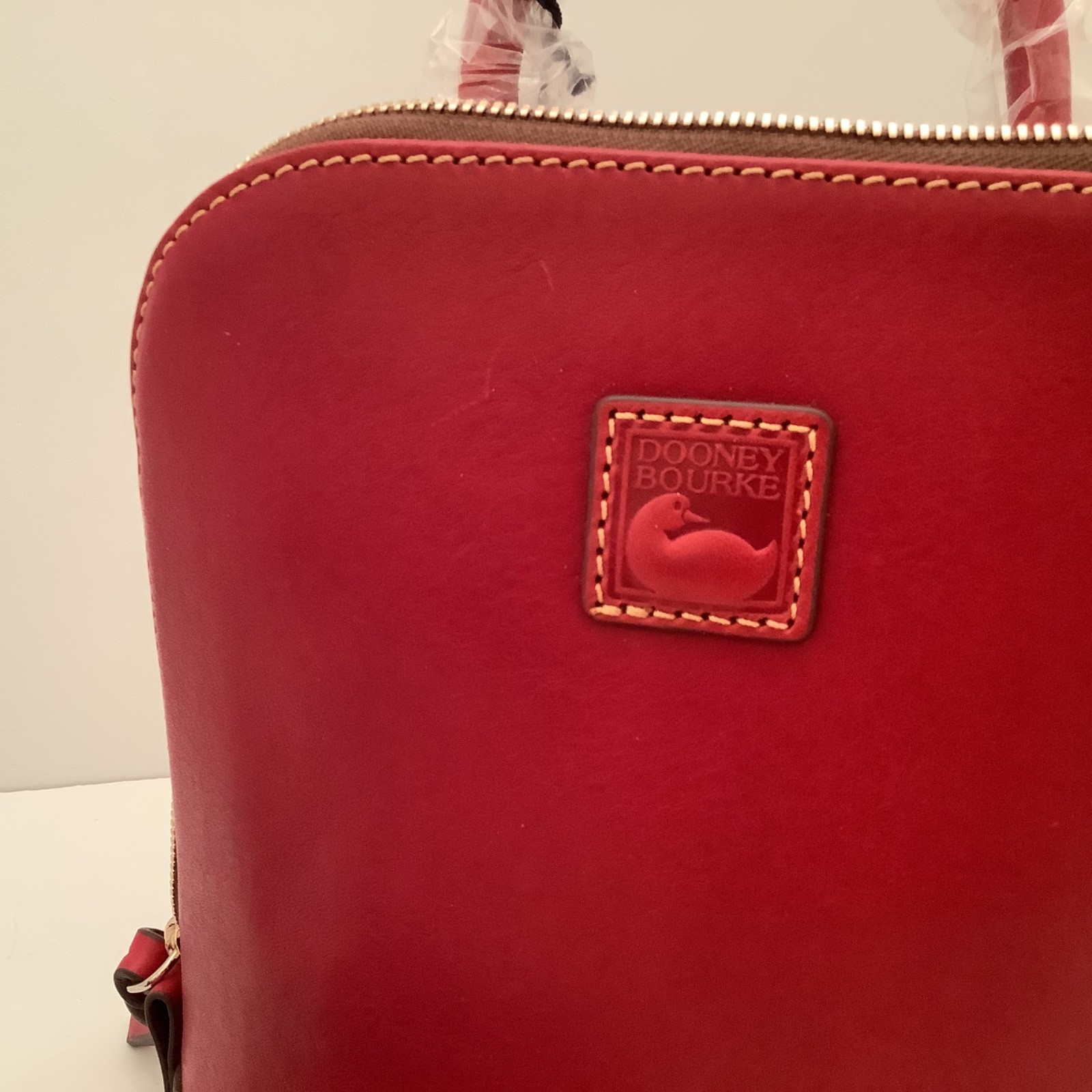 Dooney & Bourke Florentine Red Small Zip Pod Backpack New