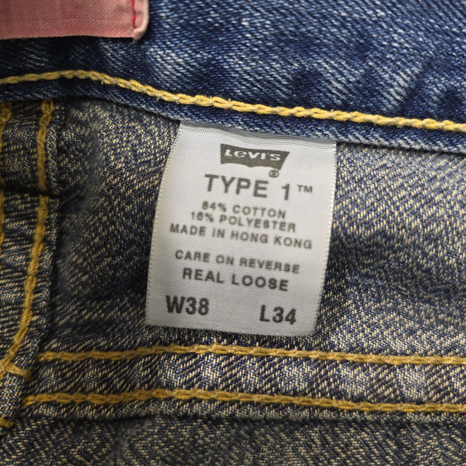 Vintage Levis Type 1 Jeans Loose Fit Blue Denim Red Tab 38×34 Quality Never Goes